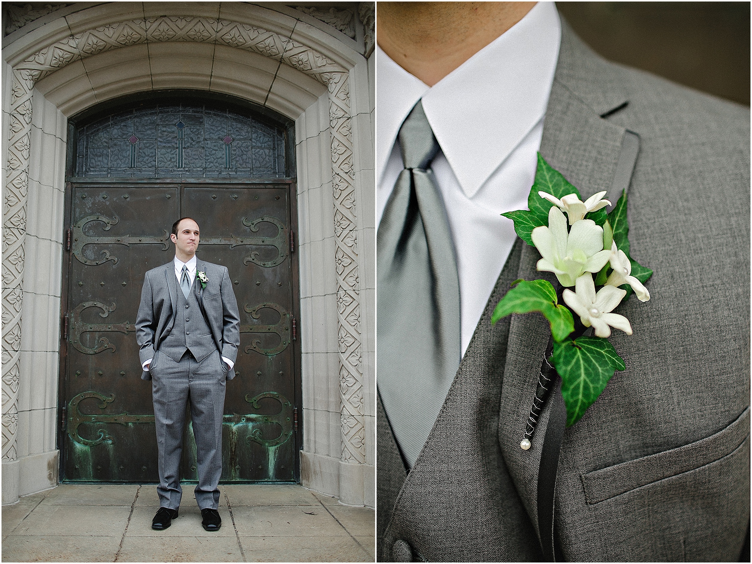 anxious groom with groomsmen