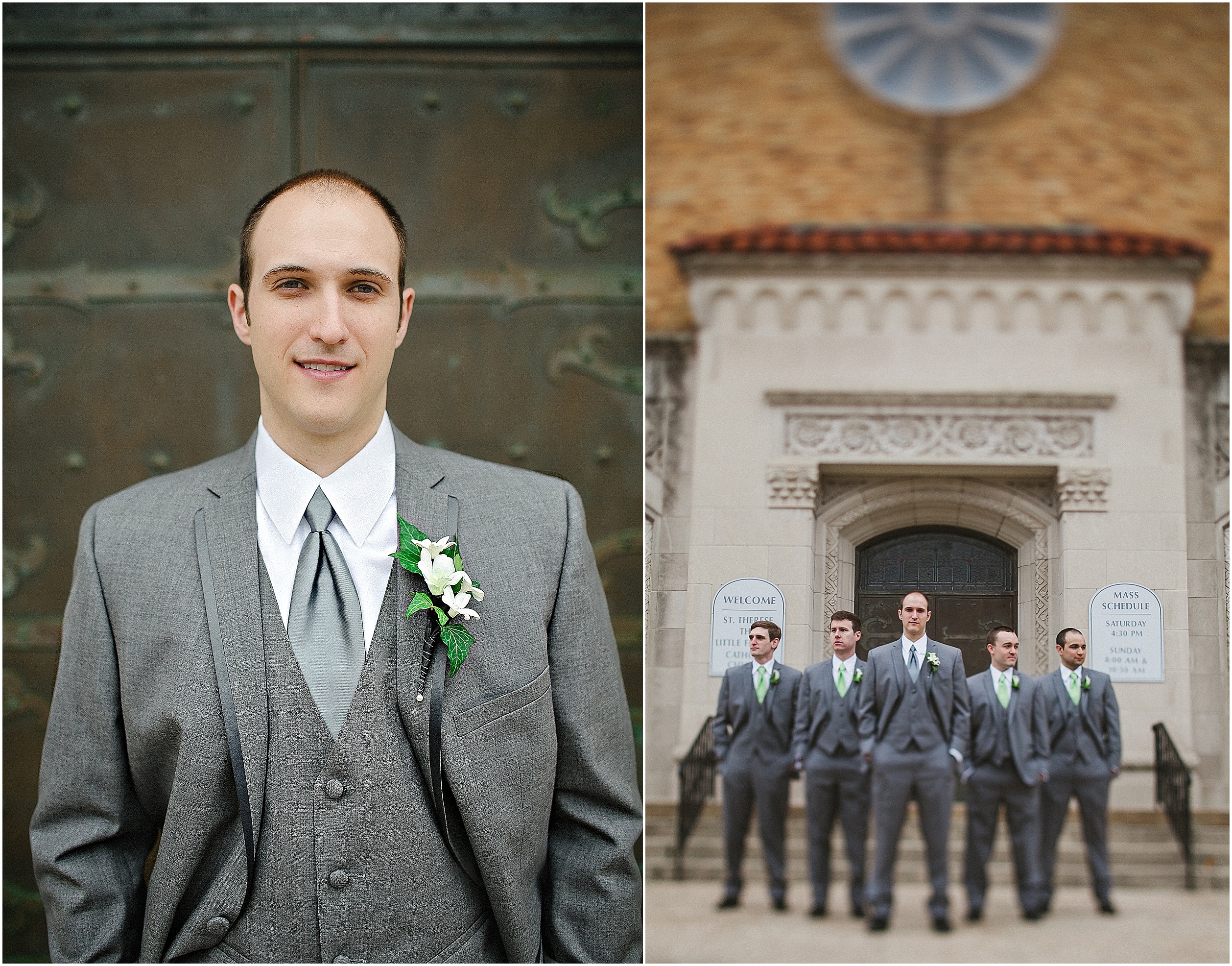 anxious groom with groomsmen