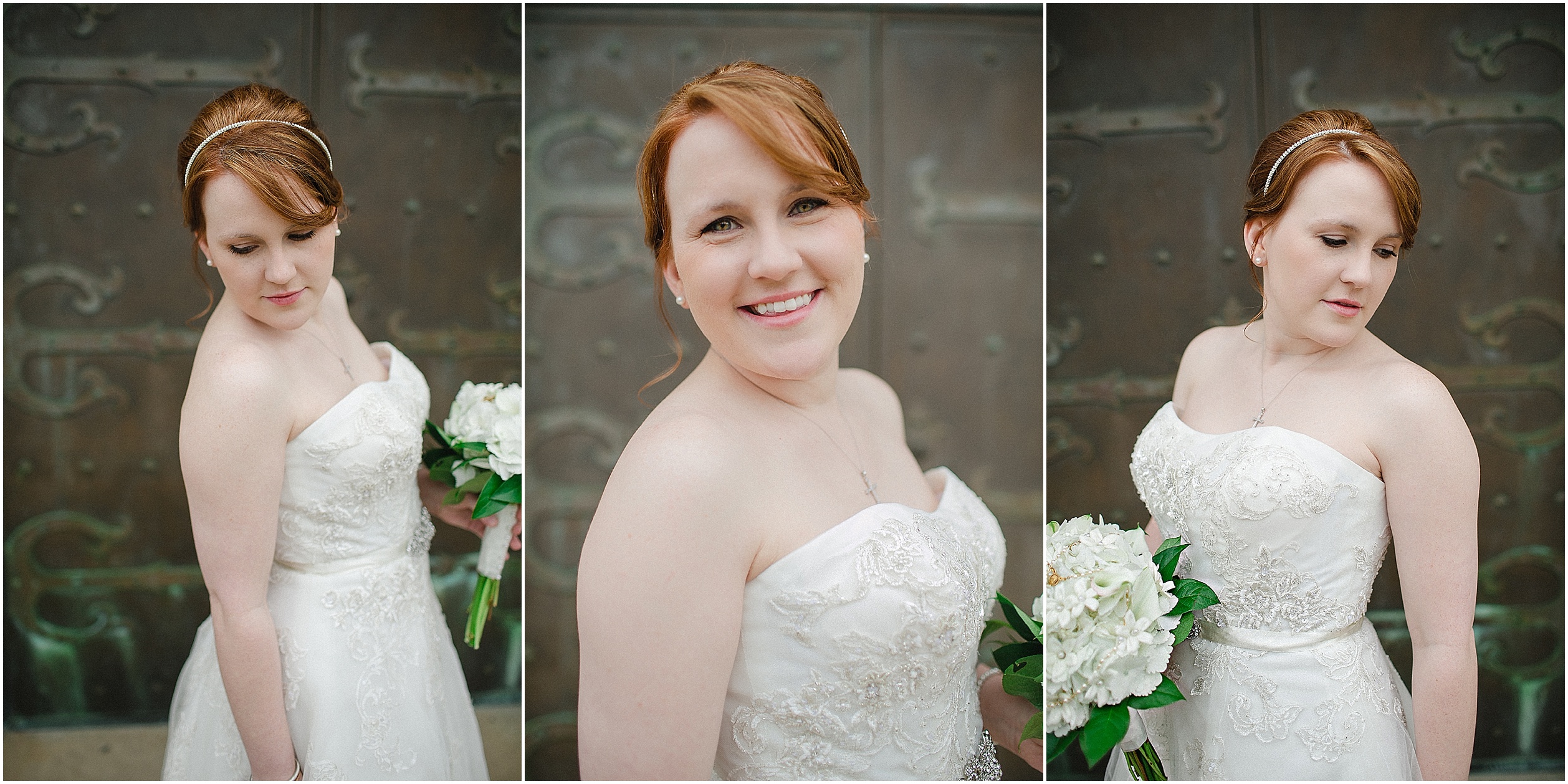 red head bride with green eyes