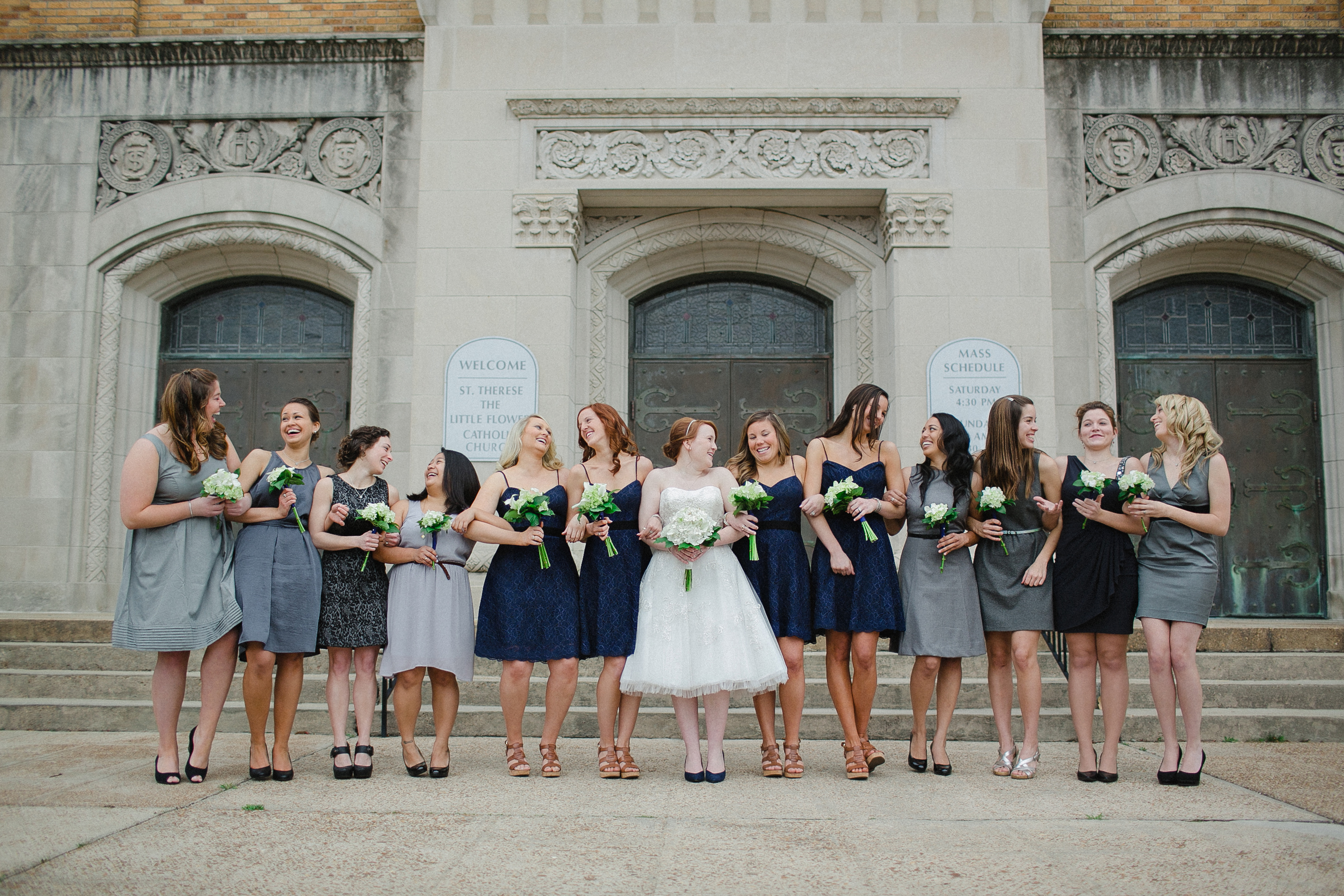 navy bridal party