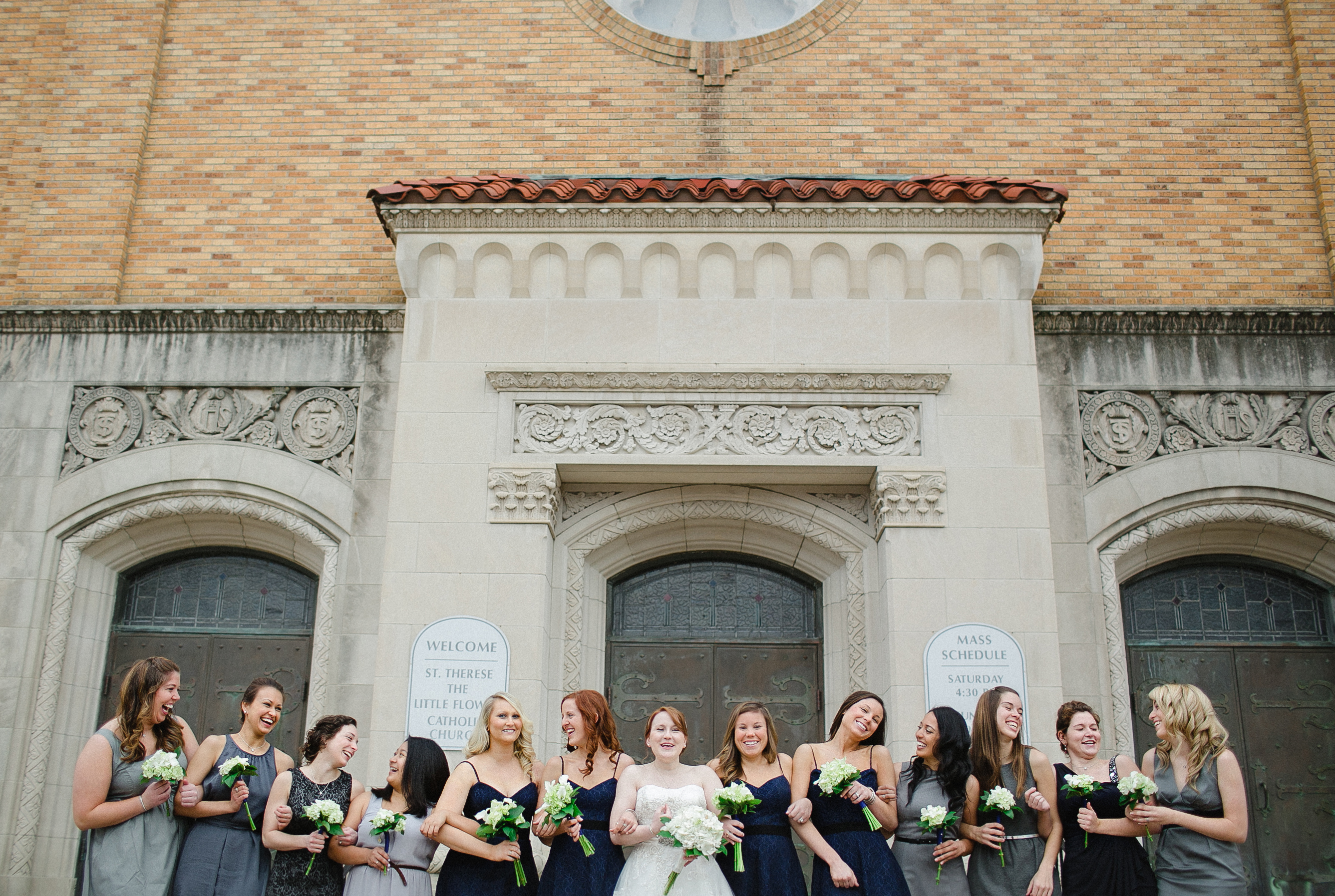 navy bridal party