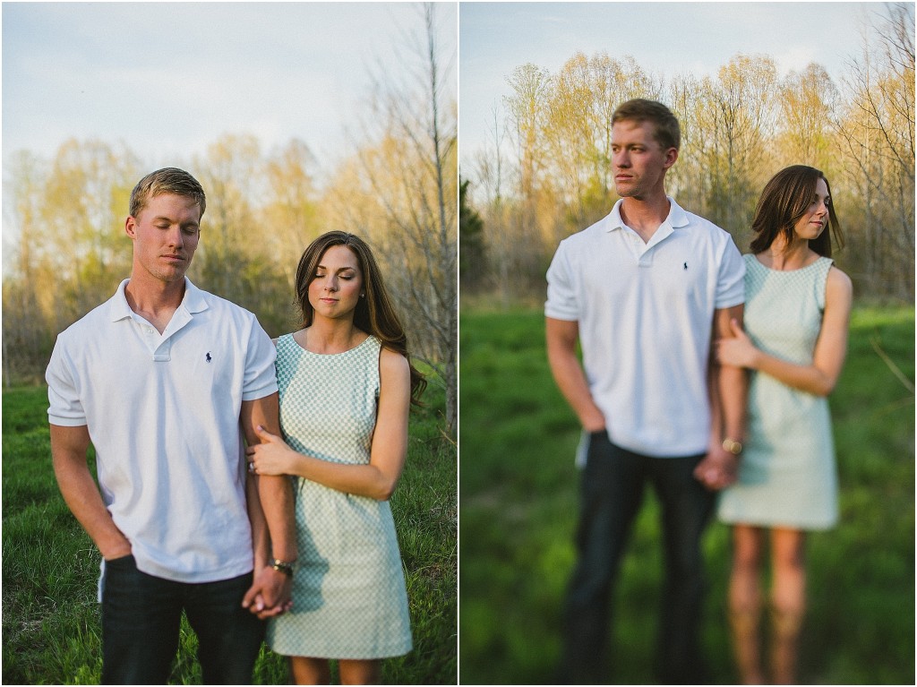 Tennessee engagement photos, Tennessee wedding photographer, wedding photography, causal candid engagement photos, romantic intimate engagement photos in a field, non traditional engagement photos