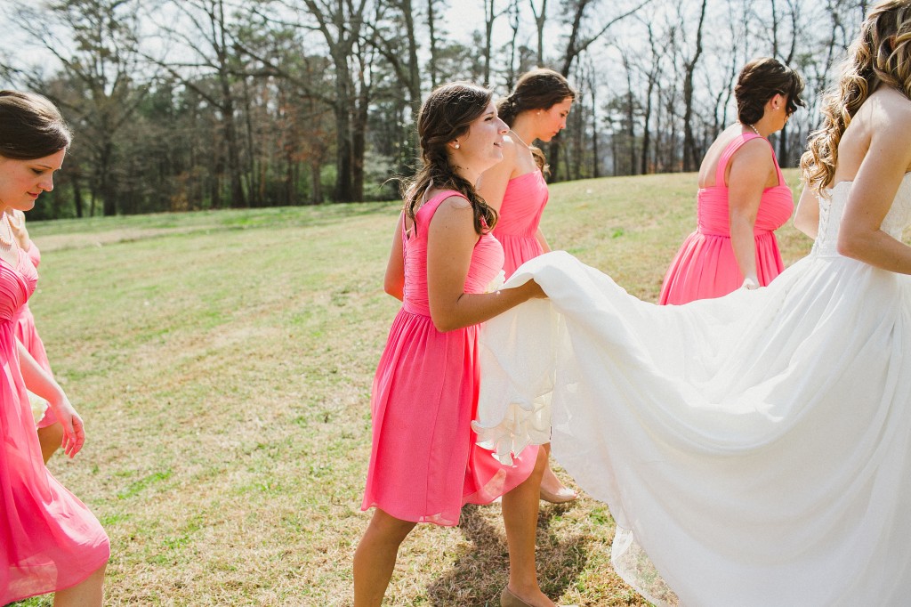 coral bridesmaid dress