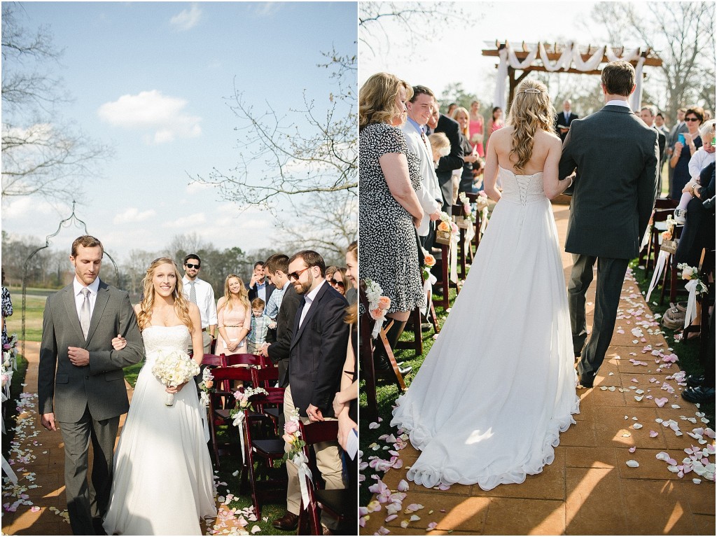 brother walking bride down aisle 
