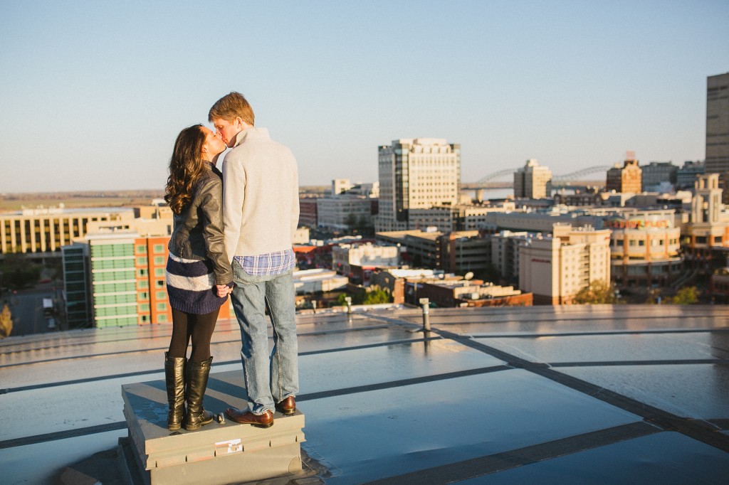 rooftop engagement, FED EX FORUM, FEDEX FORUM engagement photos, Downtown Memphis engagement photos, Memphis skyline