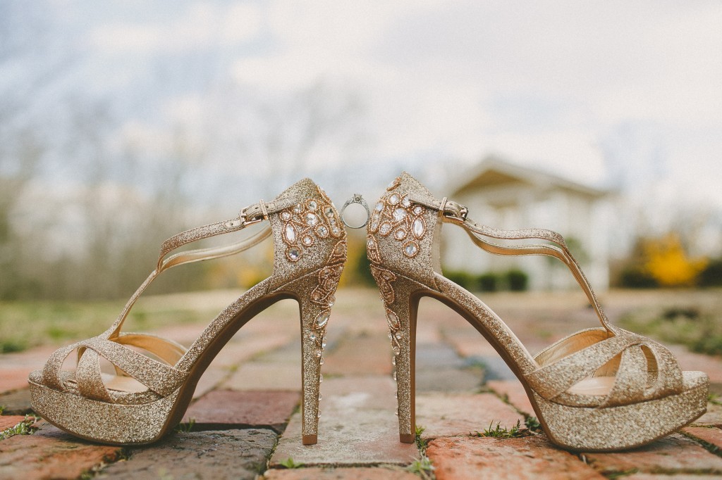 gold sparkly wedding heels