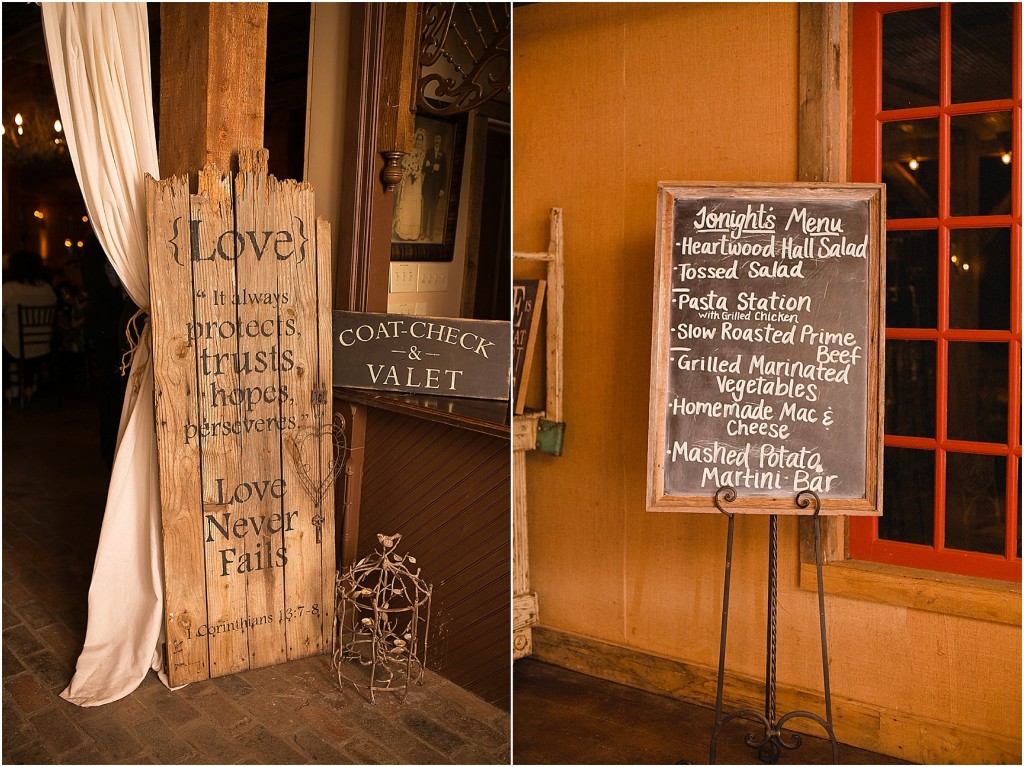 Heartwood Hall wedding decor by Kelly Ginn Photography