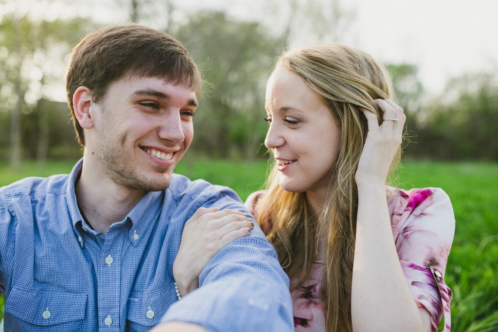 engagement photos in a field, rural engagement photos, rust engagement photos, Tennessee wedding photography, Kelly Ginn Photography,  romantic engagement photos, creative engagement photos, intimate engagement photos, candid engagement photos