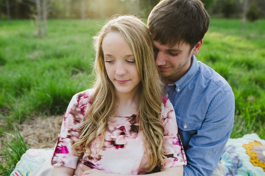 engagement photos in a field, rural engagement photos, rust engagement photos, Tennessee wedding photography, Kelly Ginn Photography,  romantic engagement photos, creative engagement photos, intimate engagement photos, candid engagement photos