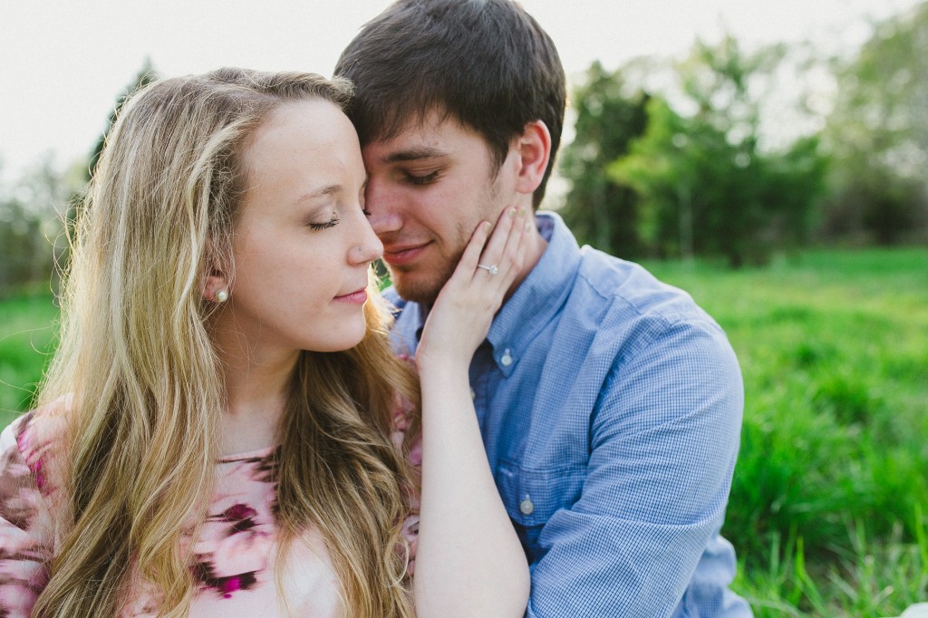 engagement photos in a field, rural engagement photos, rust engagement photos, Tennessee wedding photography, Kelly Ginn Photography,  romantic engagement photos, creative engagement photos, intimate engagement photos, candid engagement photos