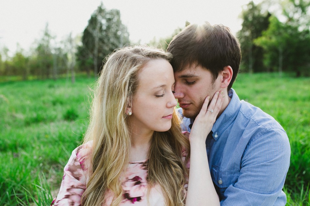 engagement photos in a field, rural engagement photos, rust engagement photos, Tennessee wedding photography, Kelly Ginn Photography,  romantic engagement photos, creative engagement photos, intimate engagement photos, candid engagement photos