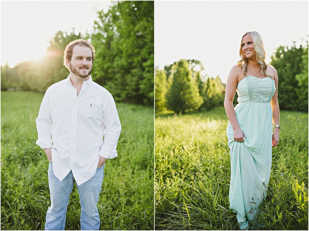 engagement photos in a field