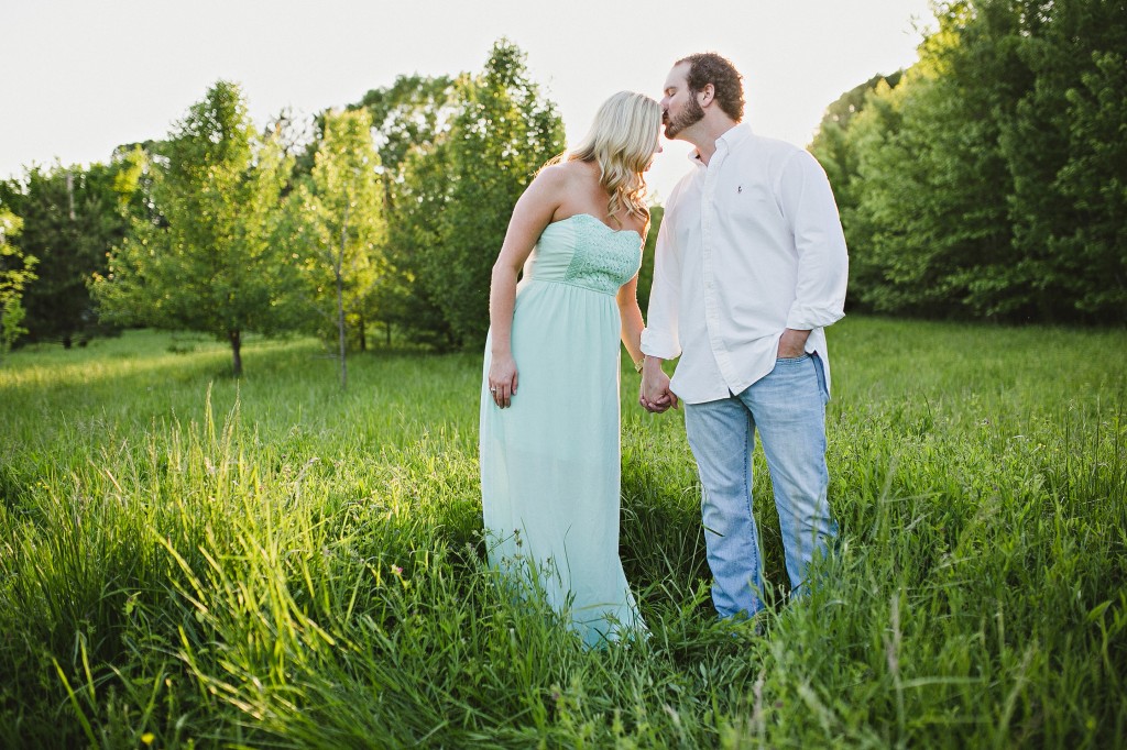 engagement photos in a field