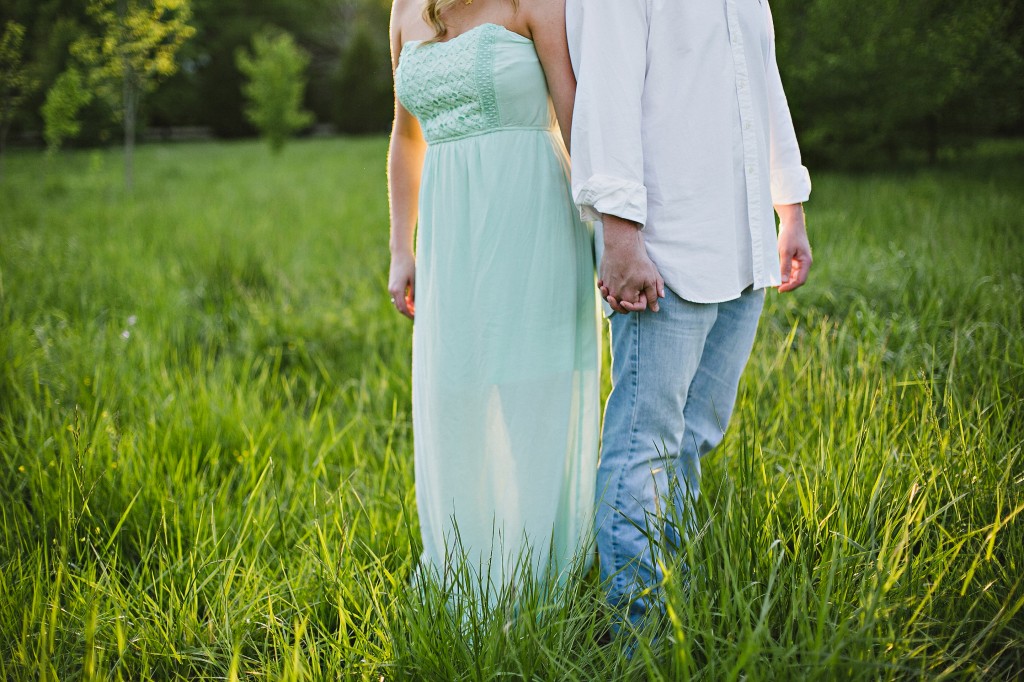 engagement photos in a field