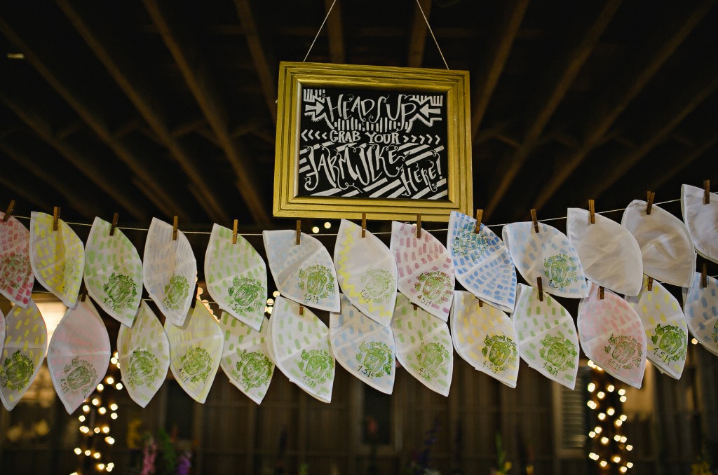 yarmulke sign, chalkboard wedding program