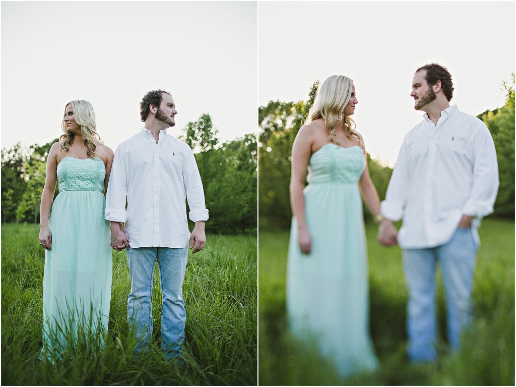 engagement photos in a field
