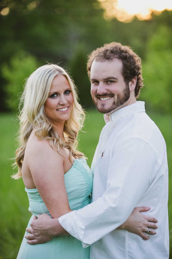 engagement photos in a field