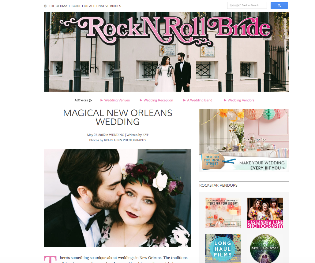 Kelly Ginn Photography featured on Rock N Roll Bride