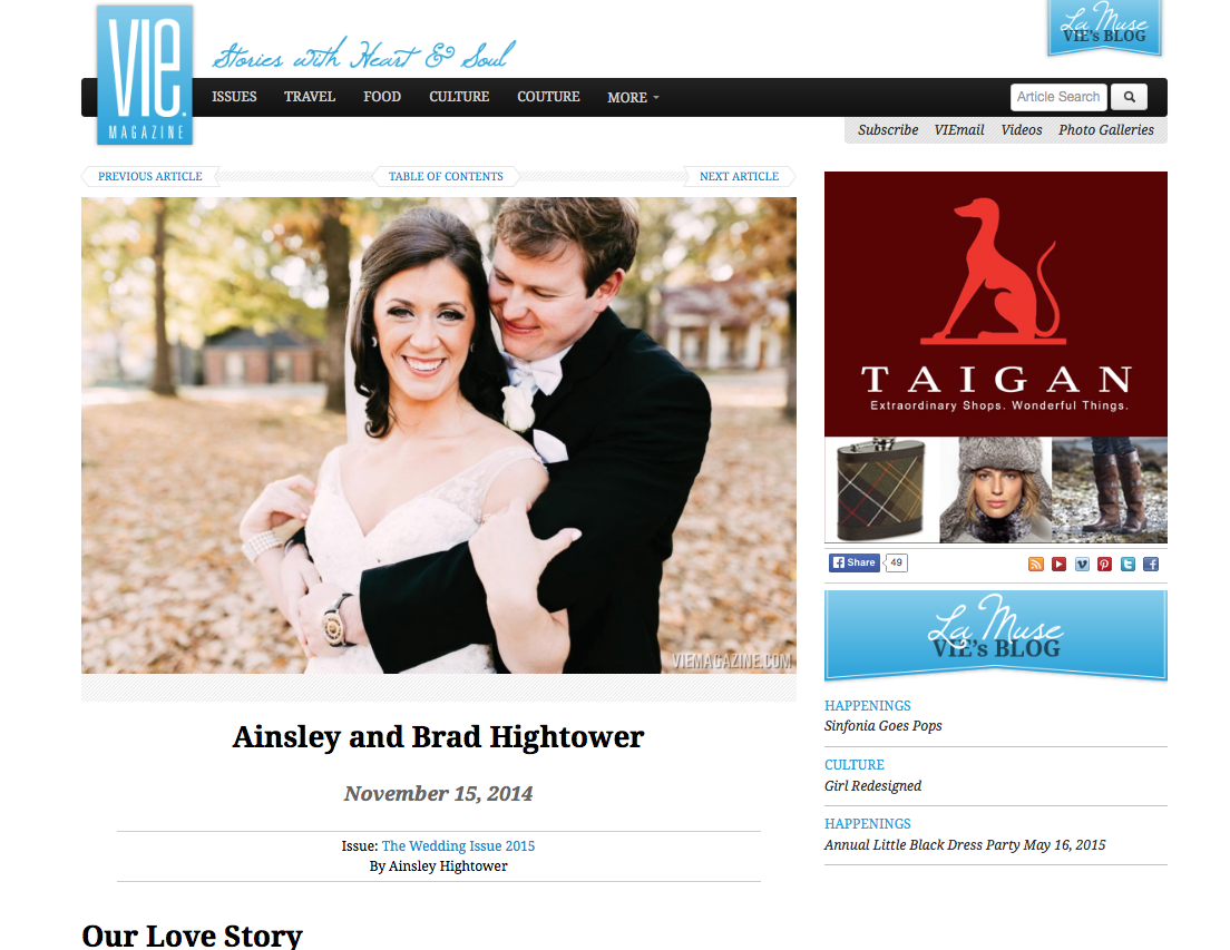Kelly Ginn Photography featured on VIE magazine