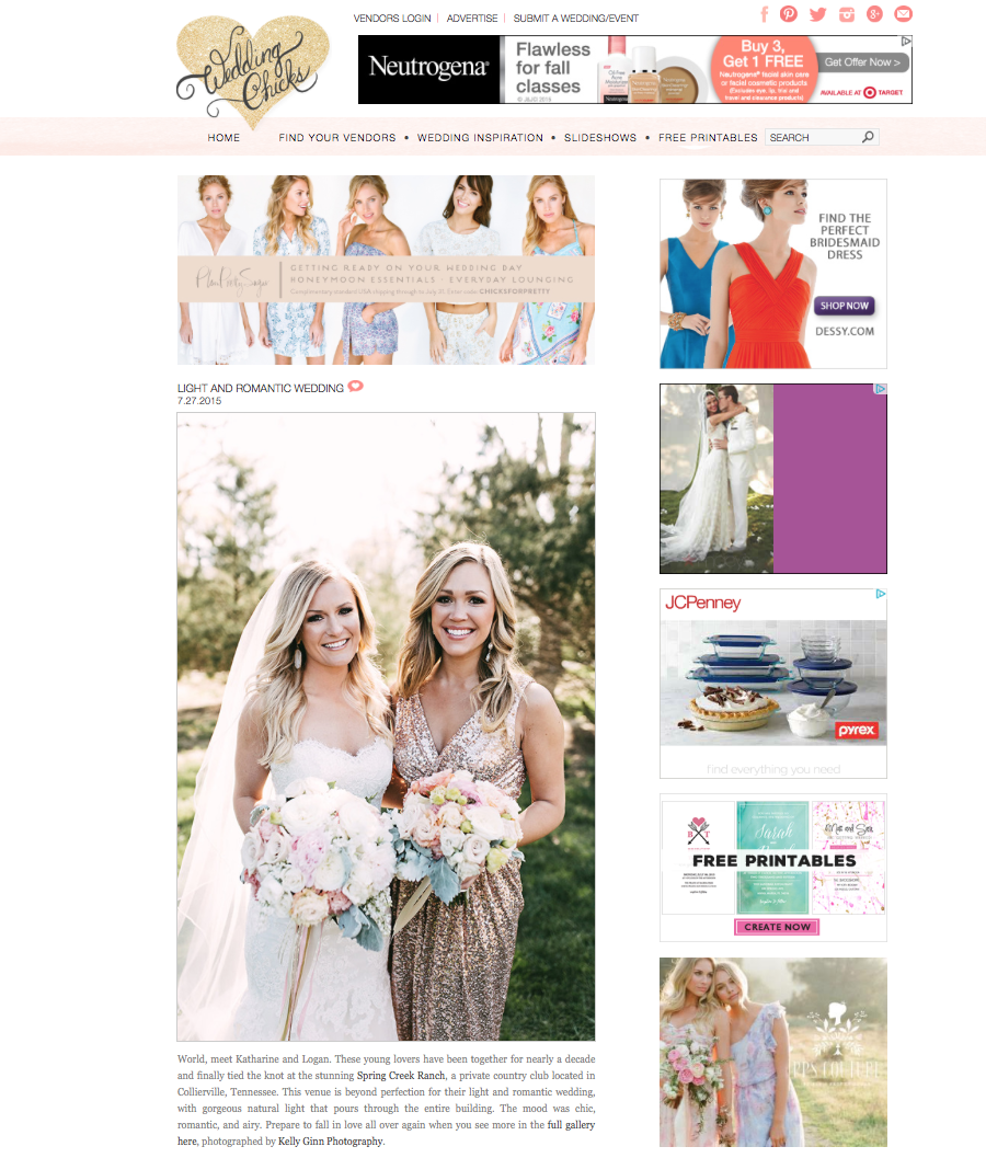 Katharine and Logan featured on Wedding Chicks