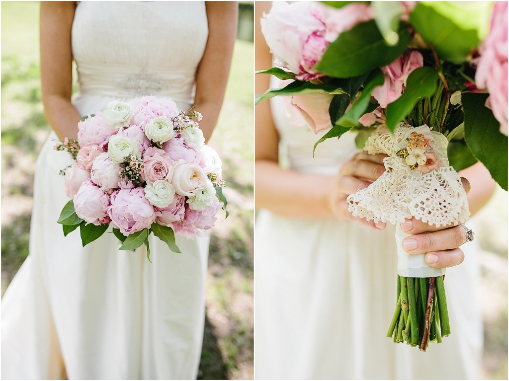 creative wedding photos, tennessee wedding photography, heartwood hall wedding, emotional first look, pink peonies bouquet