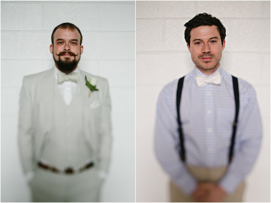 trendy bridal party, groomsmen in gingham 