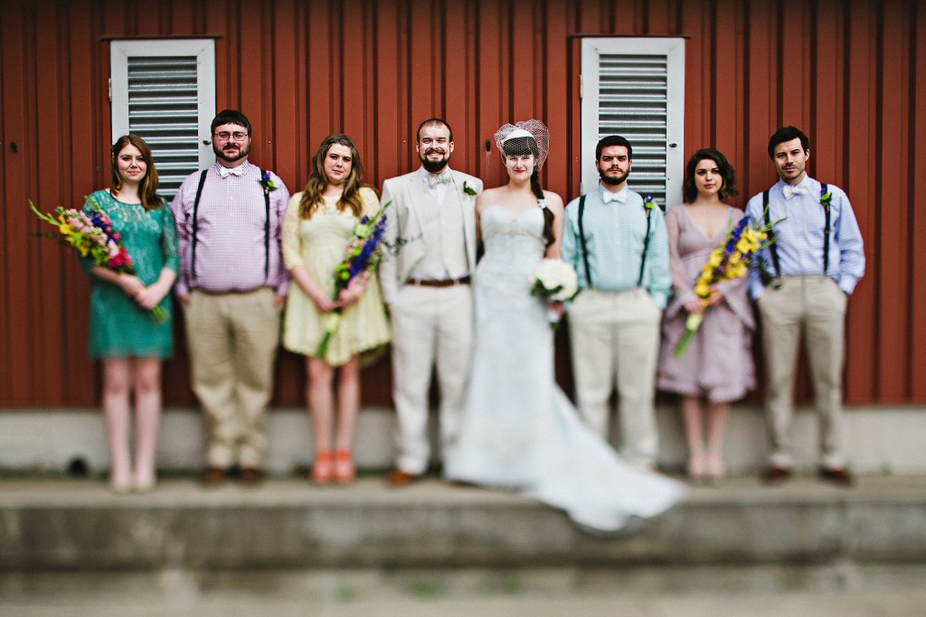 trendy bridesmaids with free people bridesmaid dresses, wildflower bouquets