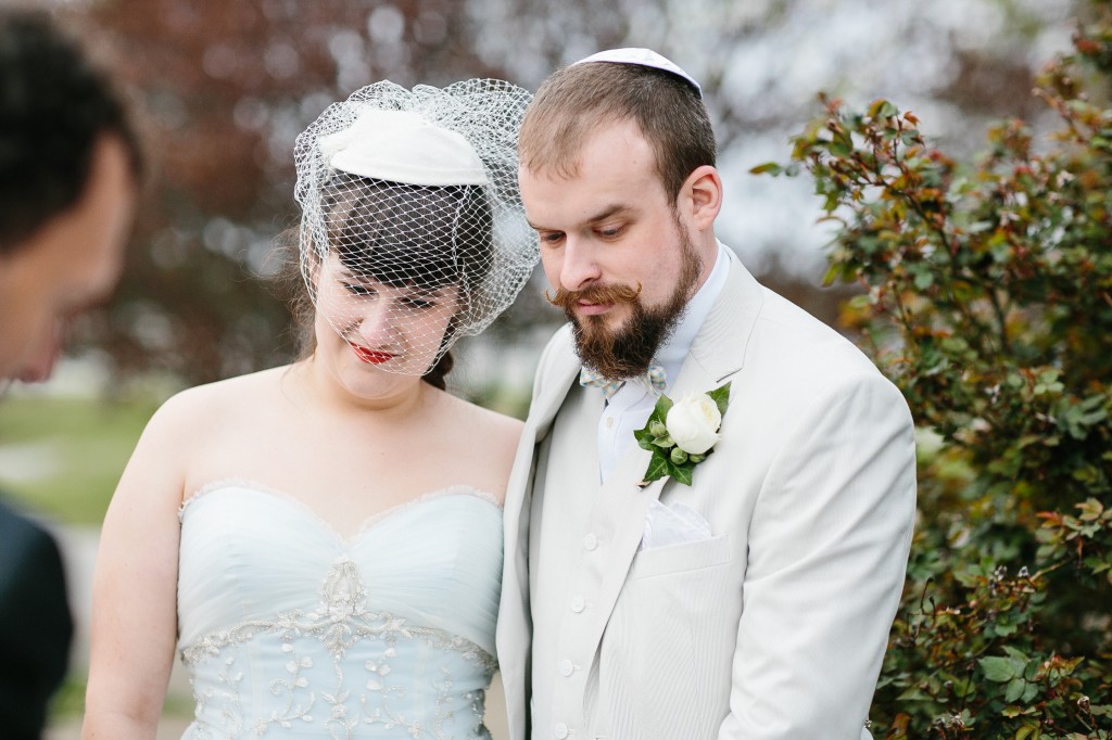 trendy jewish wedding, signing the ketubah