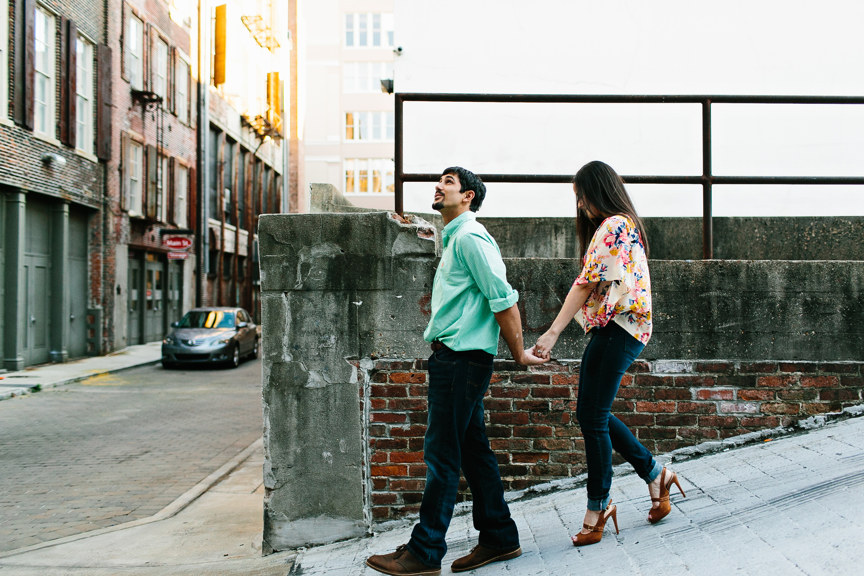 downtown engagement pictures
