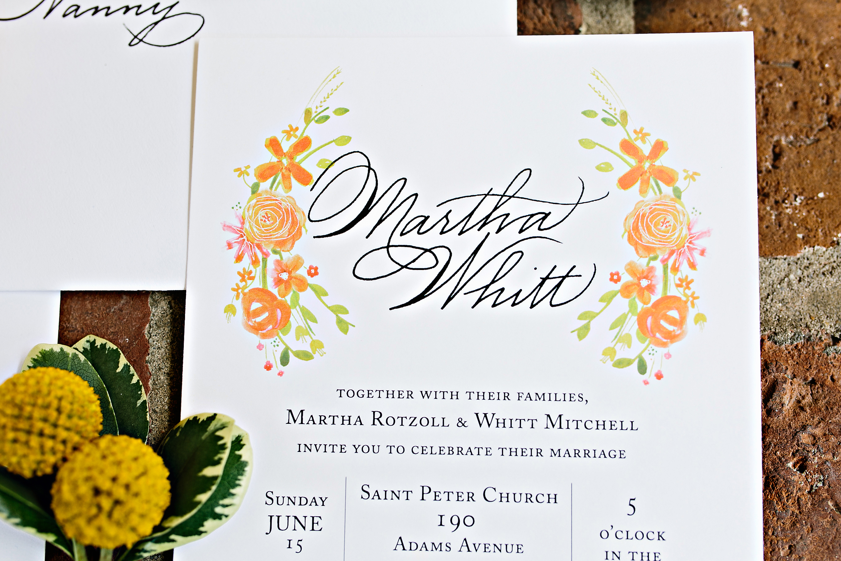 watercolor wedding invitations. Peach and Mint wedding invitations 