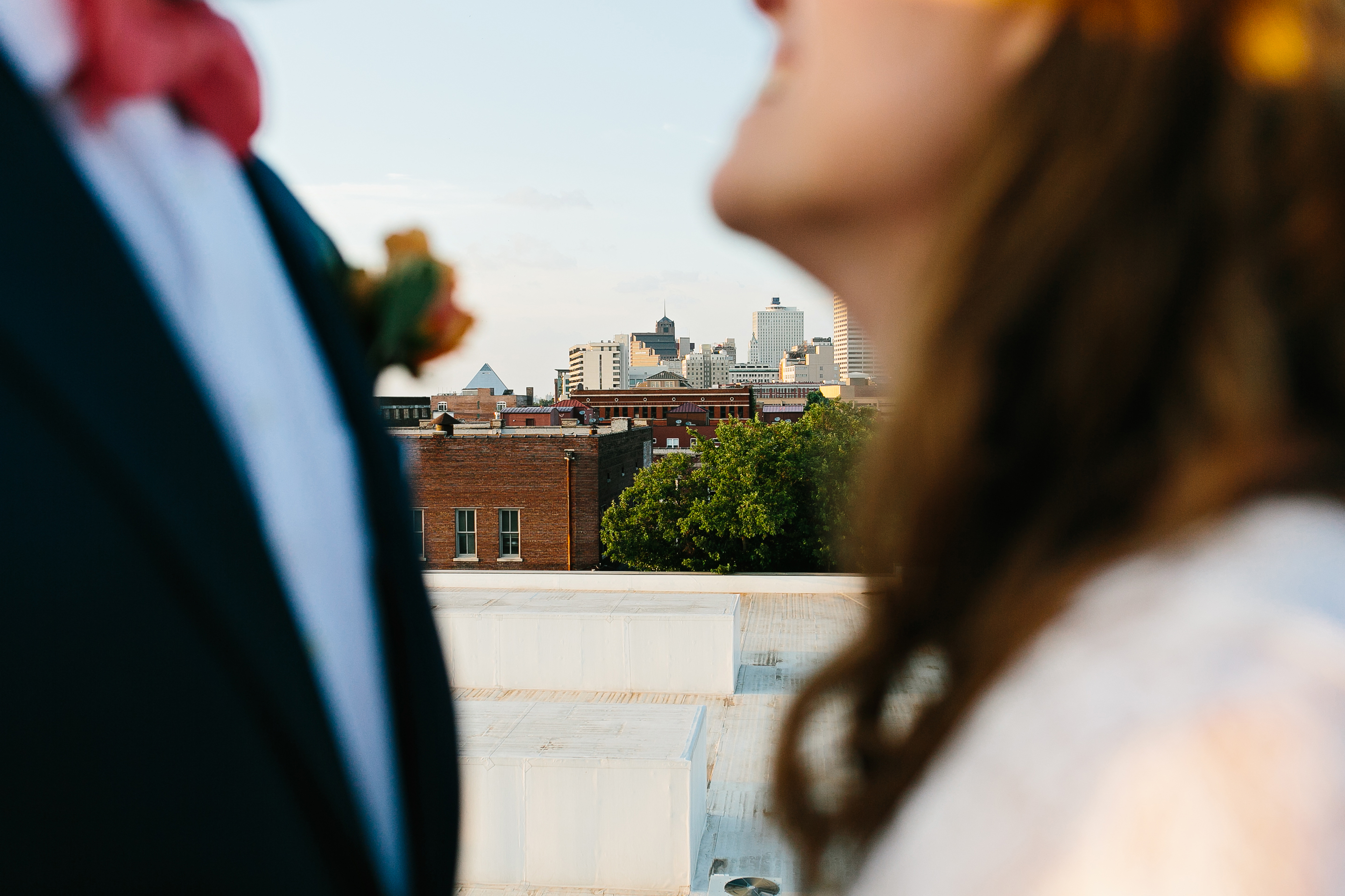 sunset rooftop pictures. downtown memphis skyline