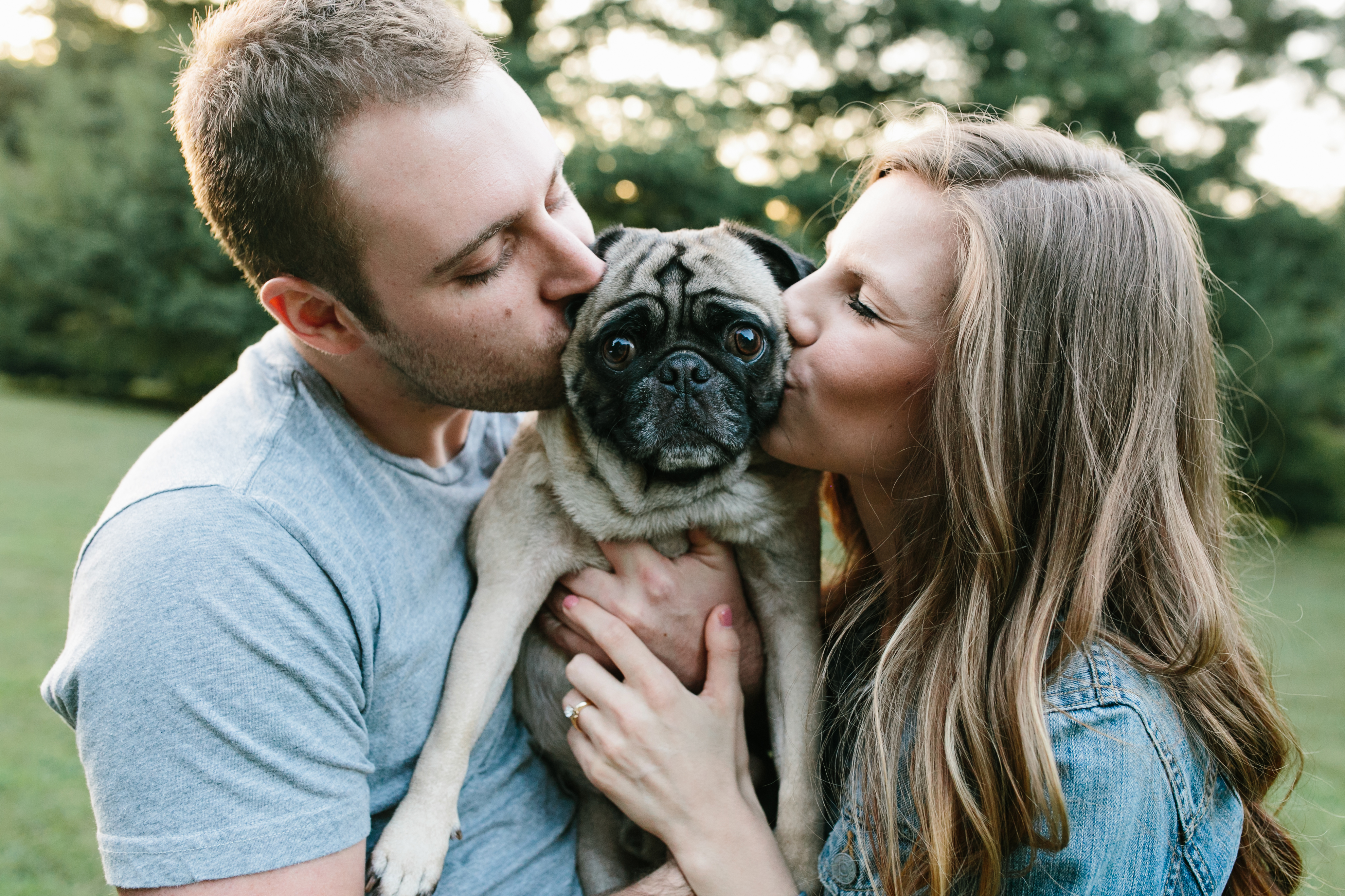 Creative engagement photos. Tennessee wedding photography. Urban engagement photos. Authentic, intimate wedding photography. Engagements with a dog. Engagement photos with a dog. Engagement photos with a pug.