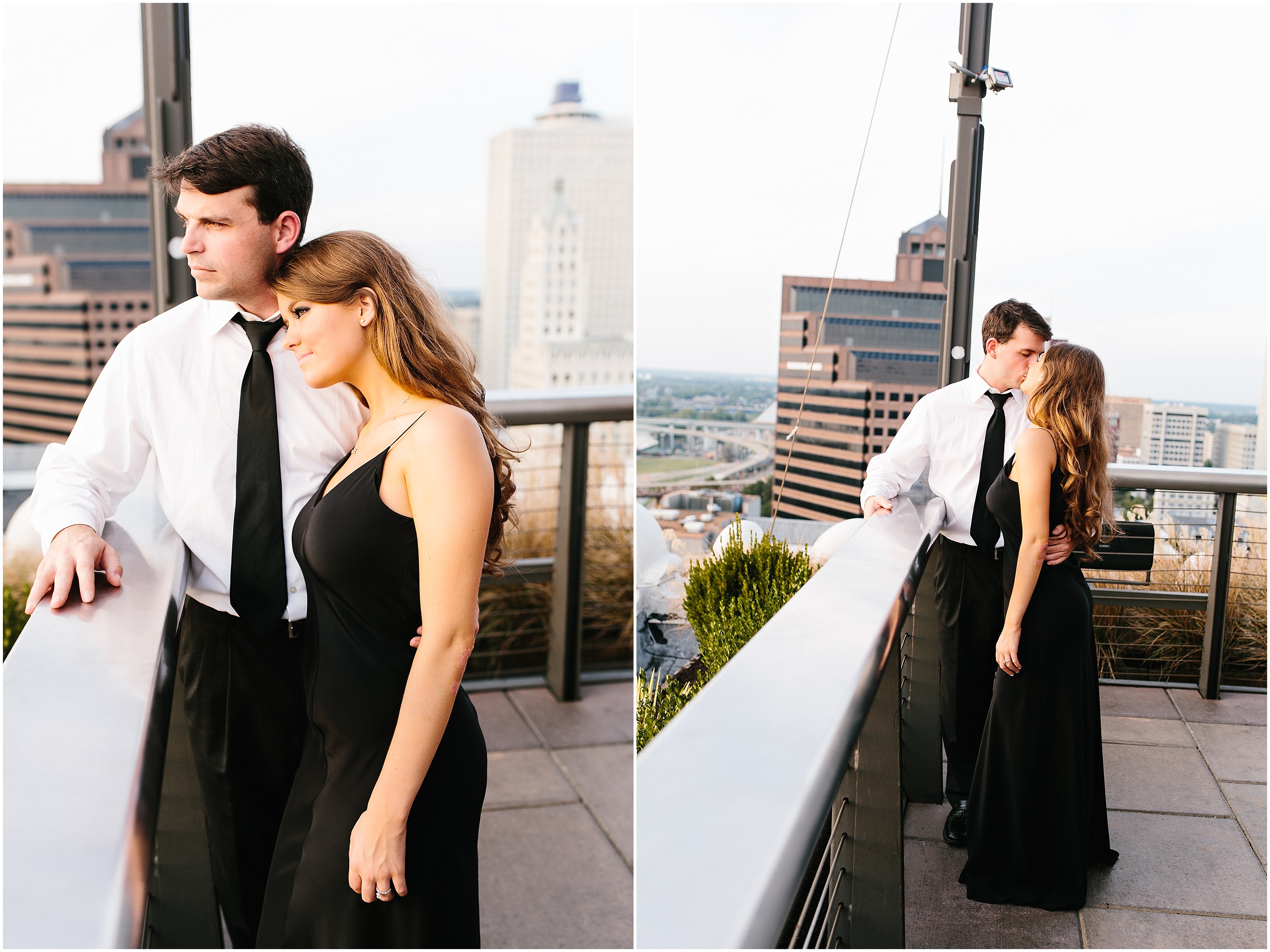 Urban engagements session. Downtown engagement session. Intimate wedding photos. Emotional raw engagement photos.. Rooftop engagement session.