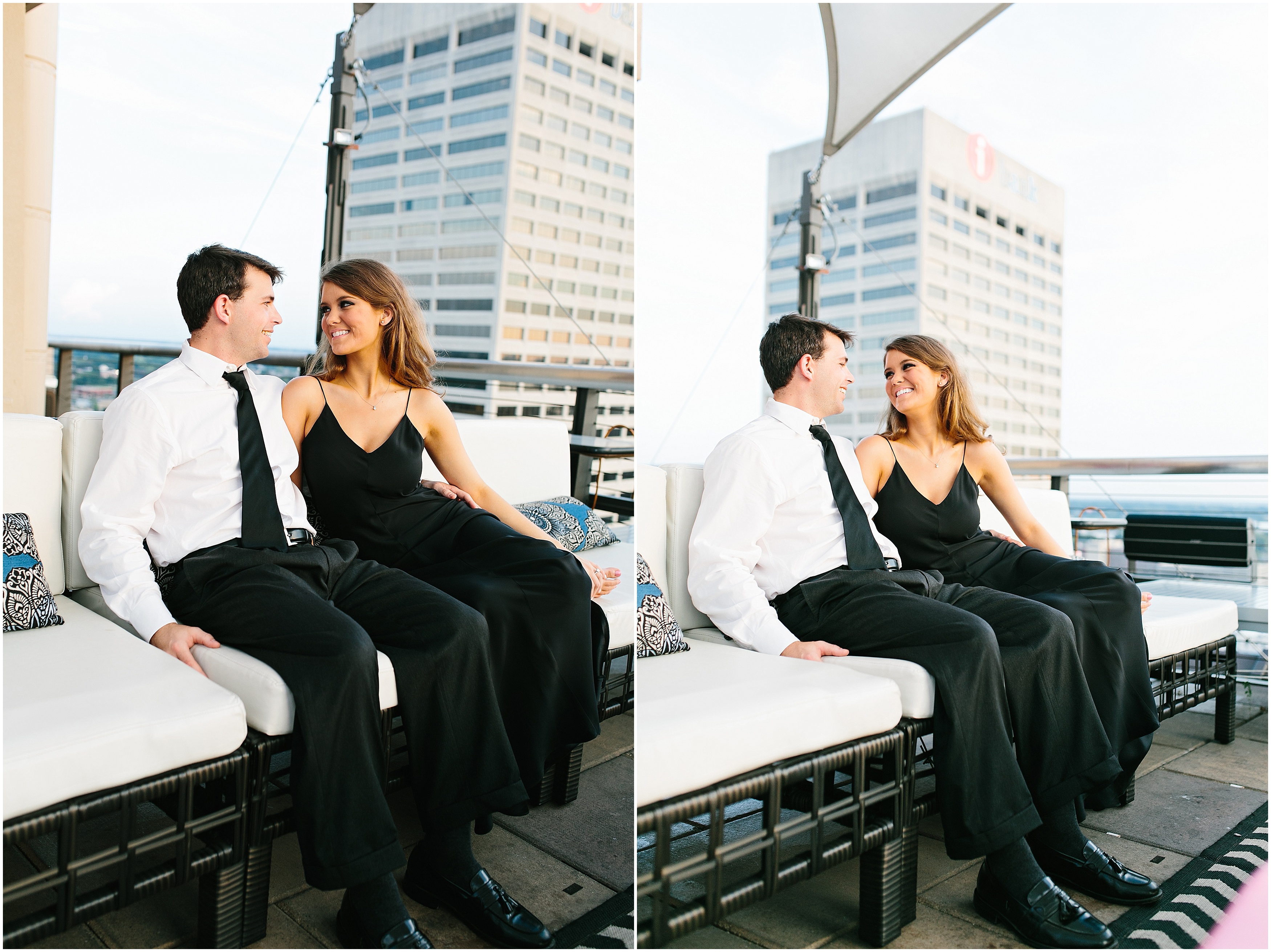 Urban engagements session. Downtown engagement session. Intimate wedding photos. Emotional raw engagement photos.. Rooftop engagement session.