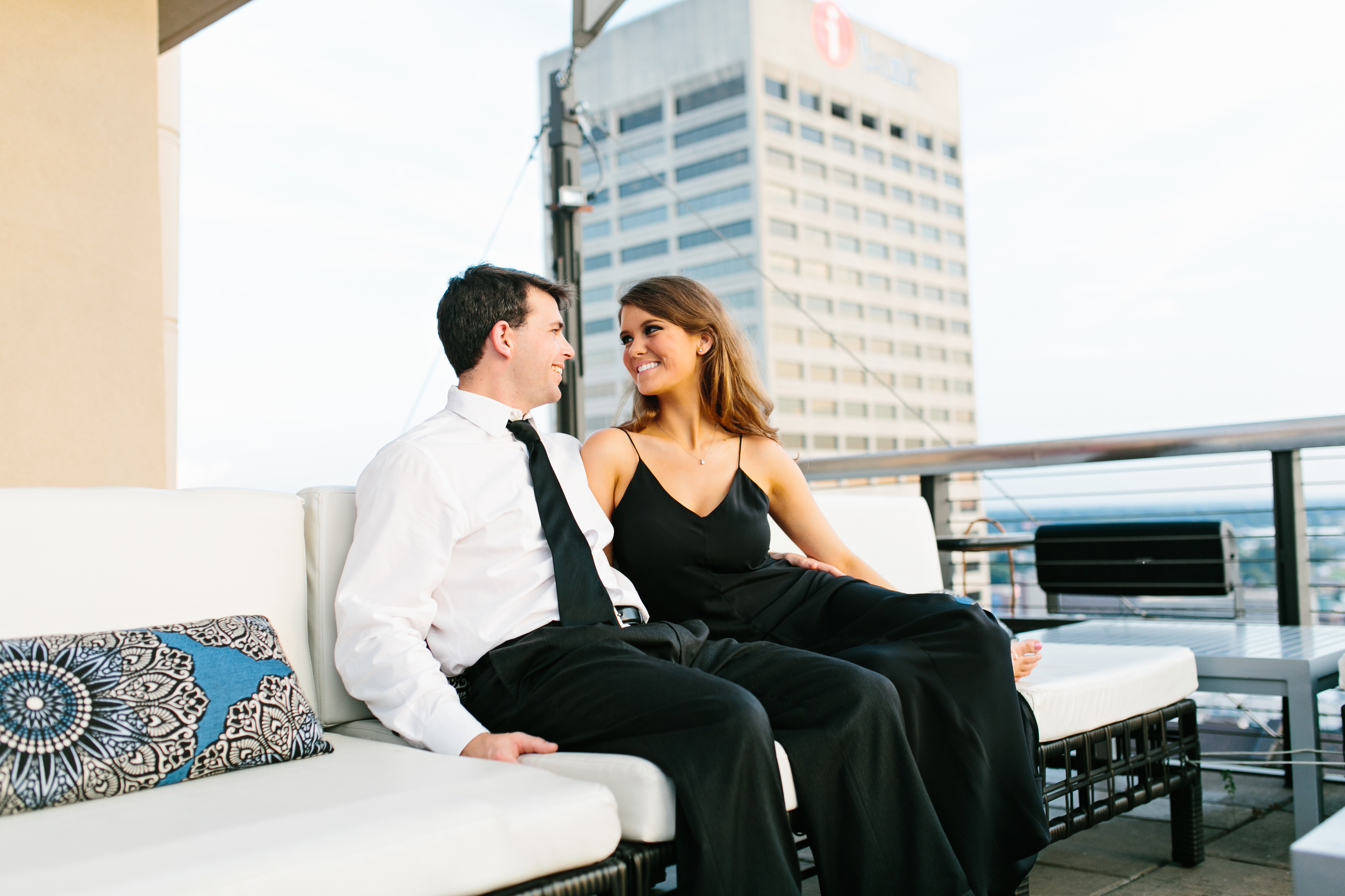 Urban engagements session. Downtown engagement session. Intimate wedding photos. Emotional raw engagement photos.. Rooftop engagement session.