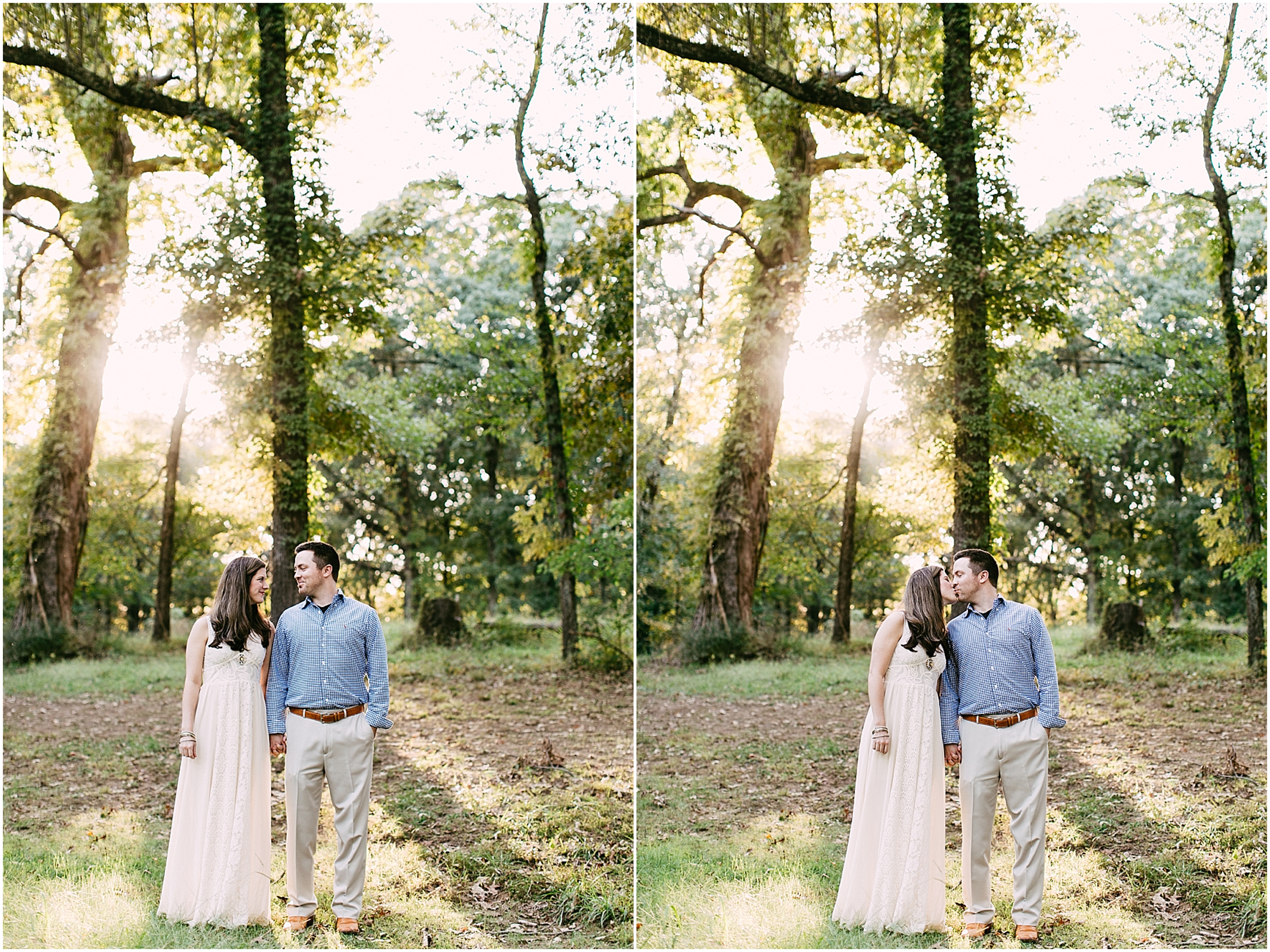 field engagement session, engagement in the woods, woodsy engagement photos. rustic engagement session