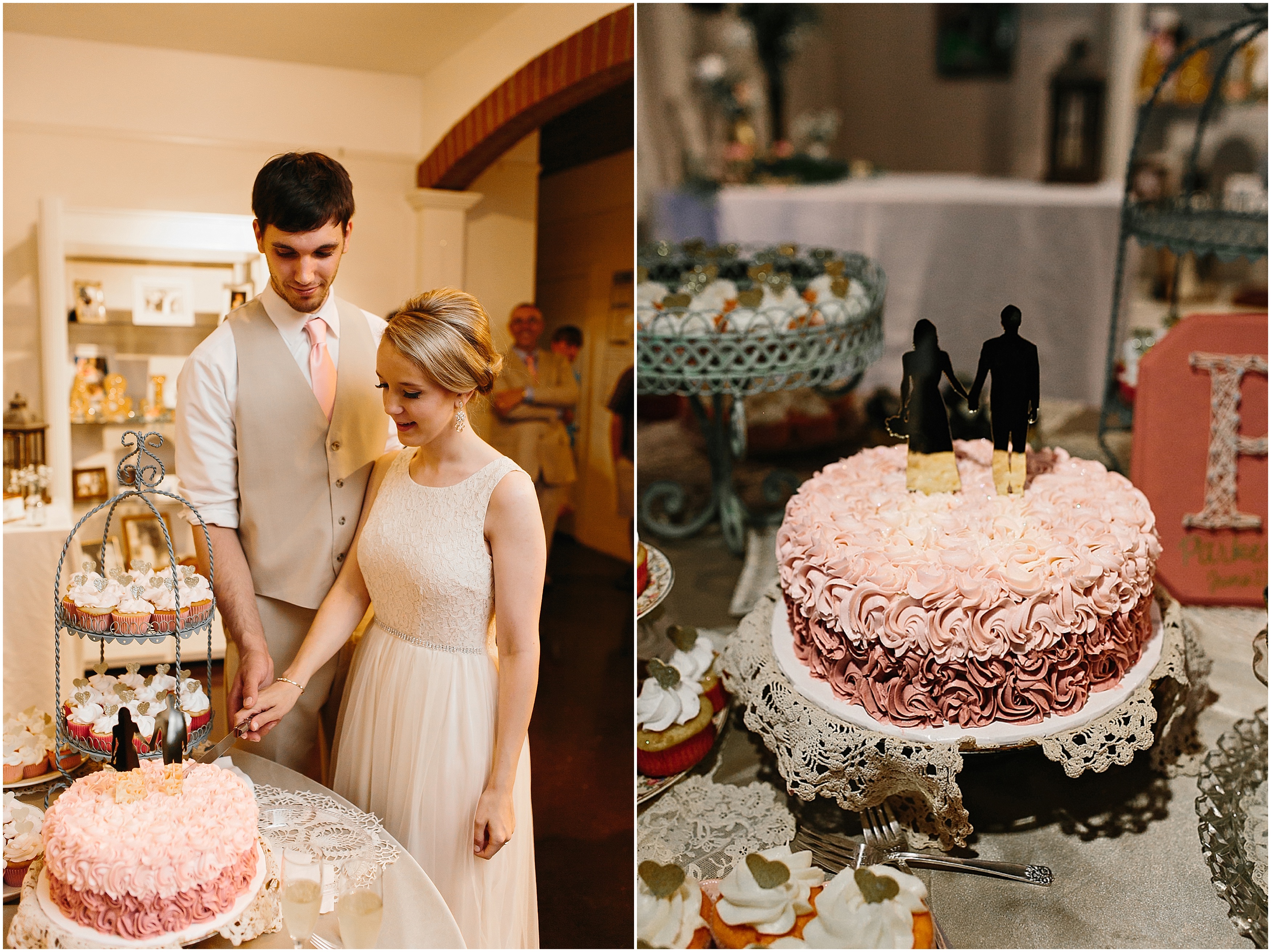 ombre wedding cake. peach wedding cake. coral wedding cake