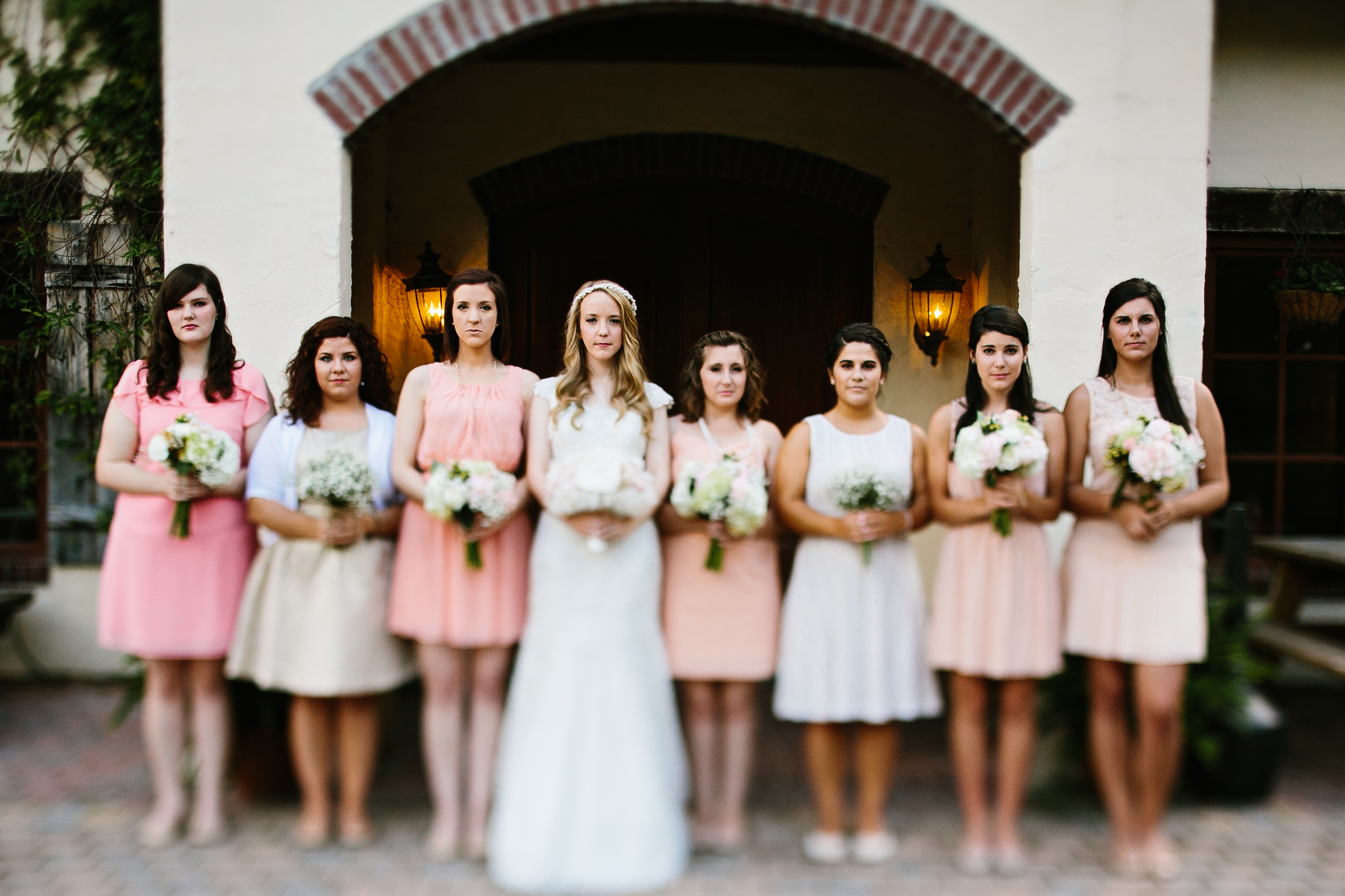 shades of coral bridesmaids dresses. bridesmaids in coral. coral wedding colors. shades of coral wedding. coral wedding. peach wedding colors.
