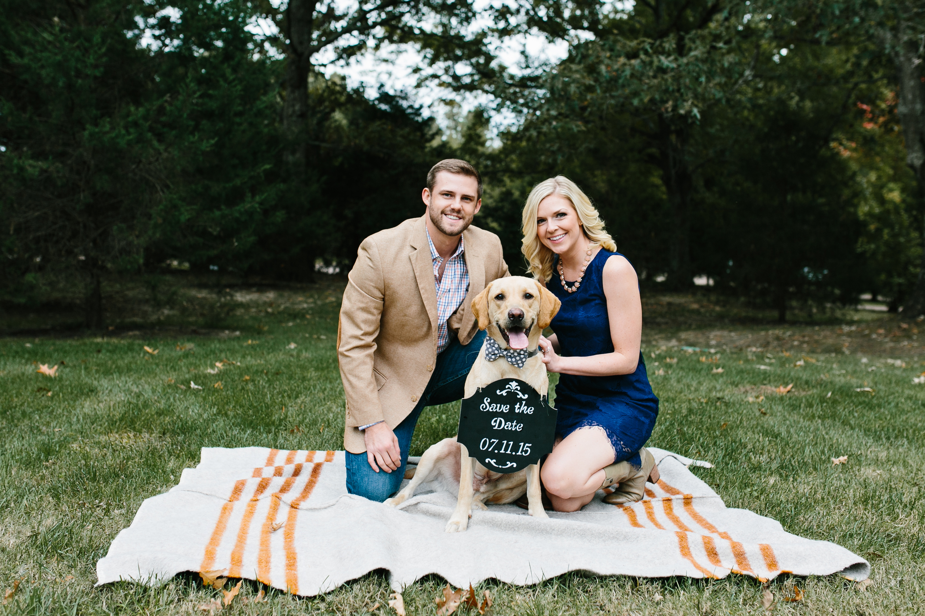 engagement photos with dog. wedding with a dog. save the date with a dog. save the date