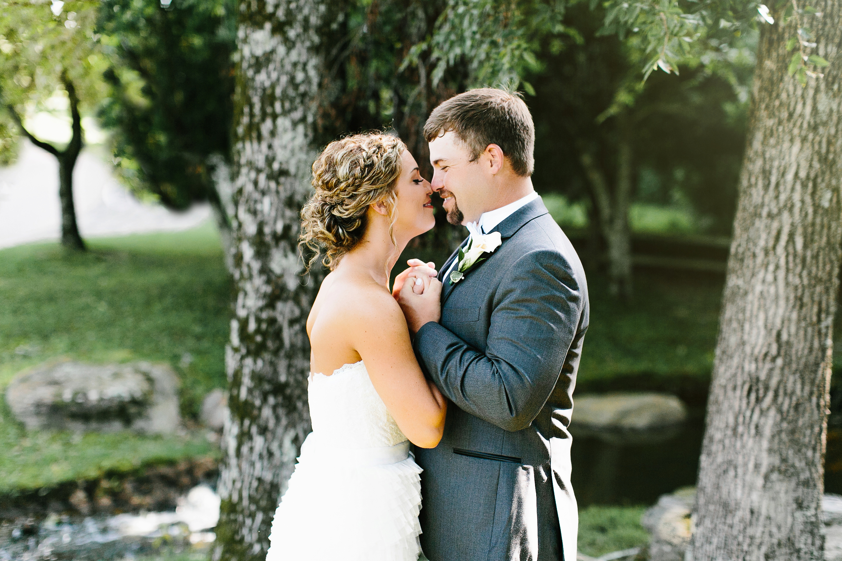 emotional wedding first look with groom. bride and groom first look