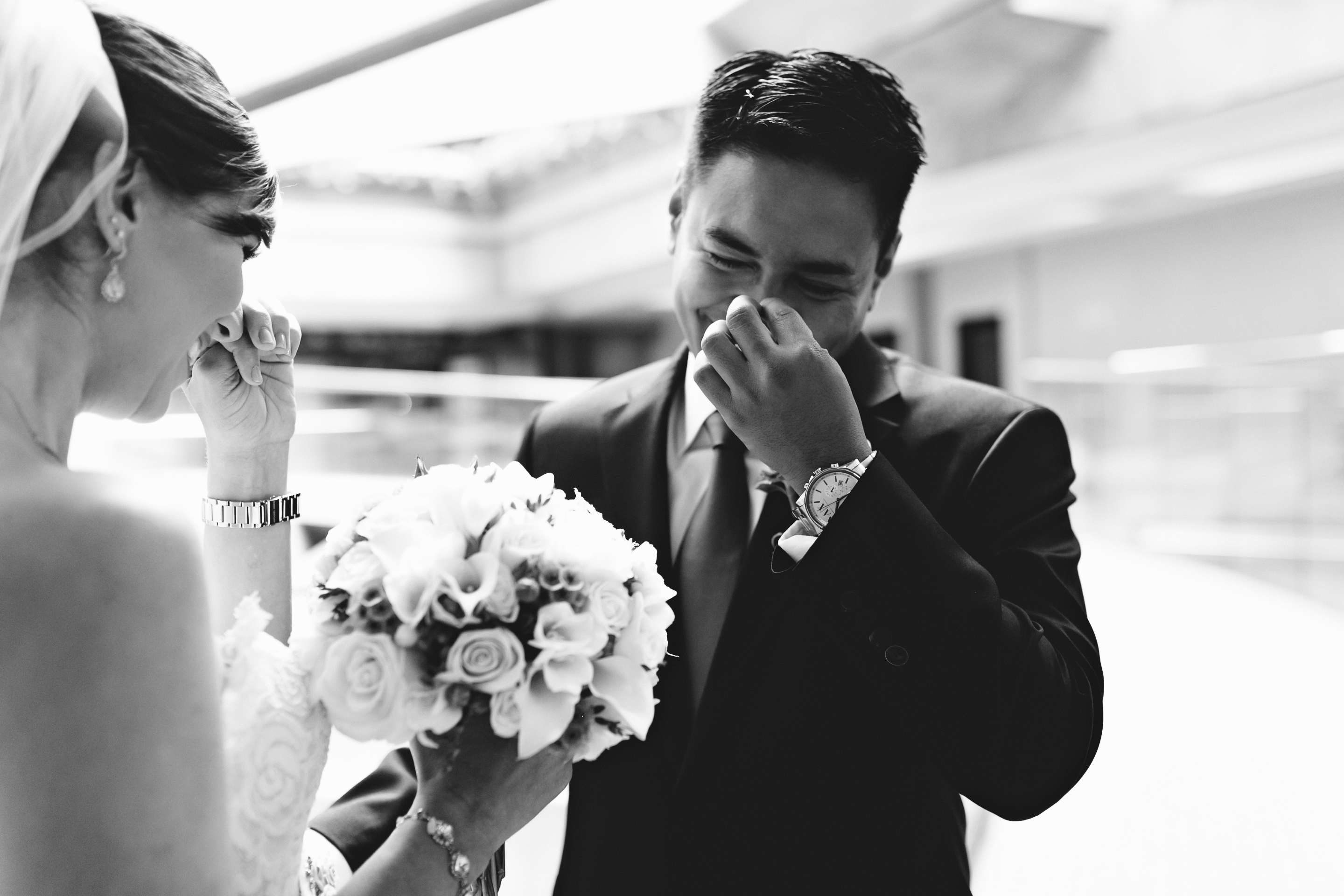 emotional first look. bride and groom first look. san francisco wedding photographer