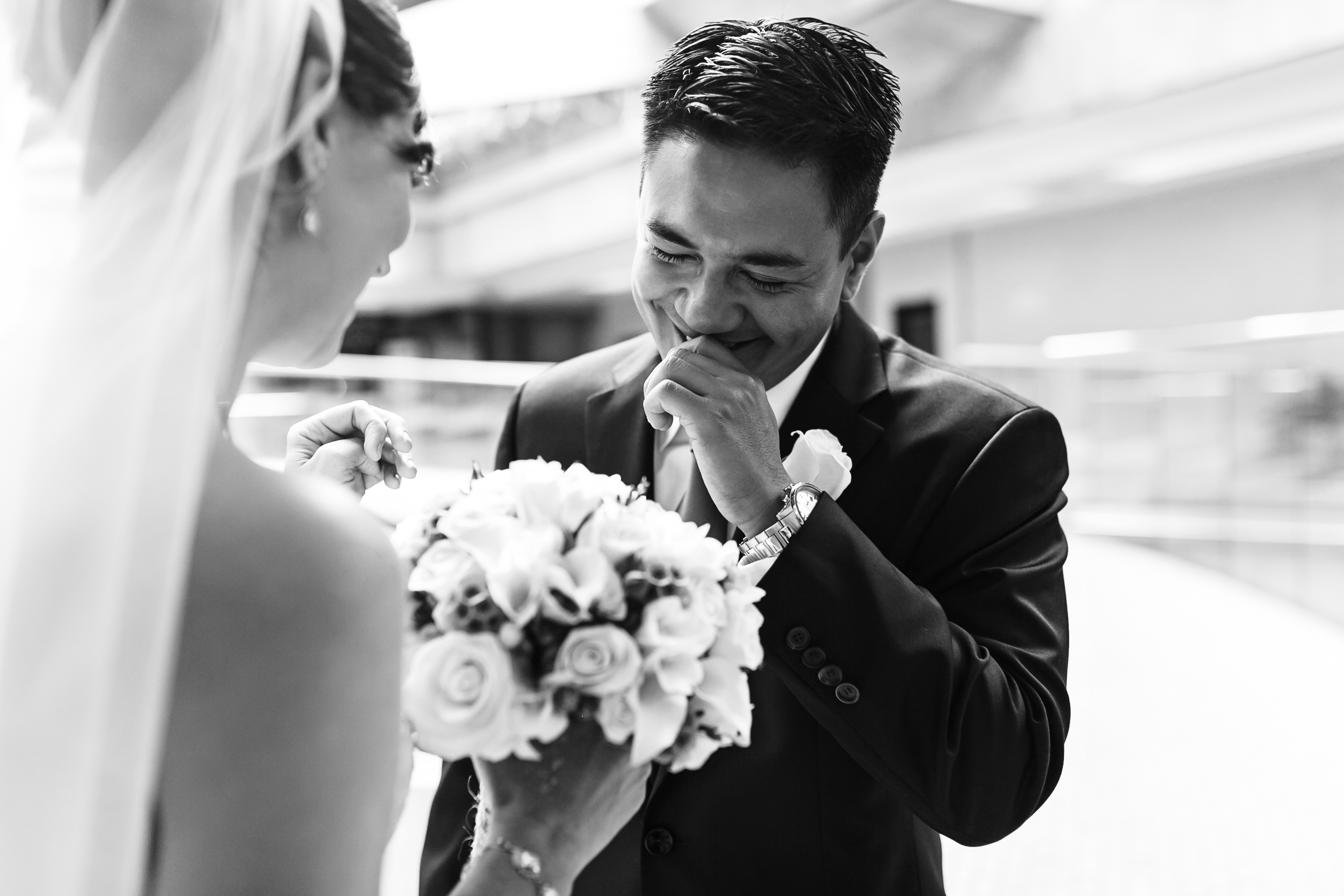 emotional first look. bride and groom first look. san francisco wedding photographer