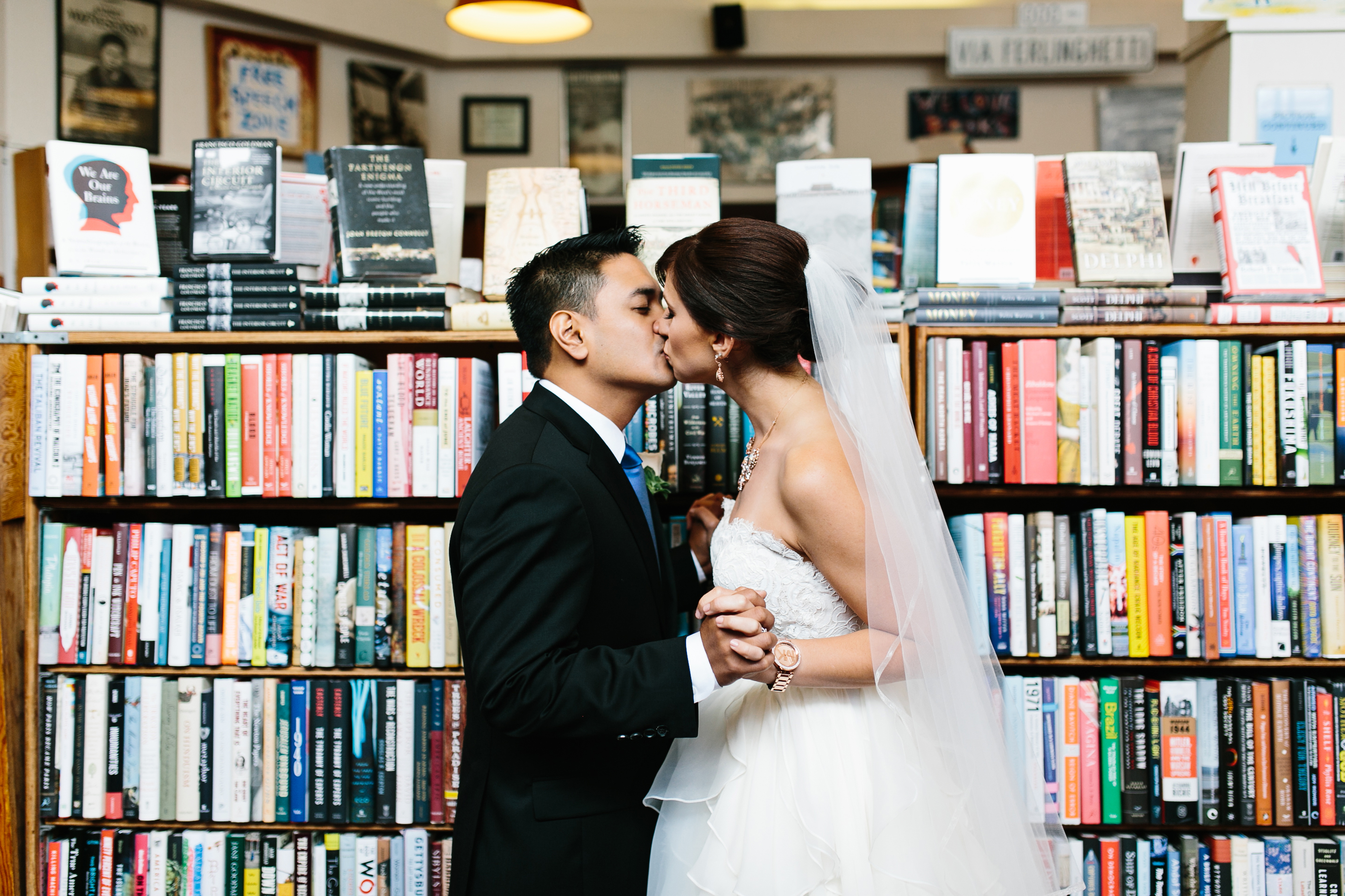 city lights bookstore san francisco. San Francisco wedding photographer. bookstore wedding