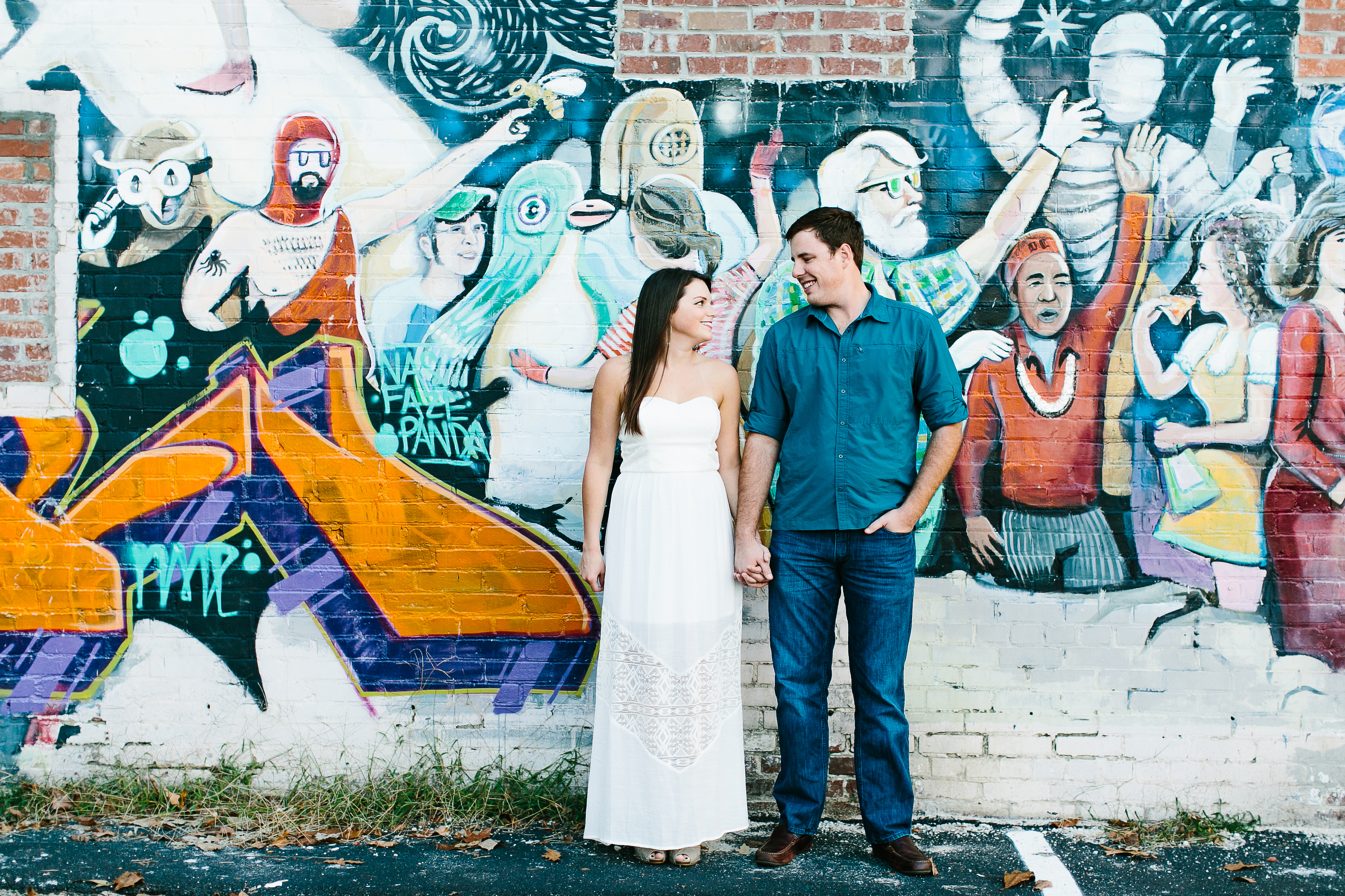 grafitti engagement. urban engagement session. art district engagement session. graffiti engagement photos
