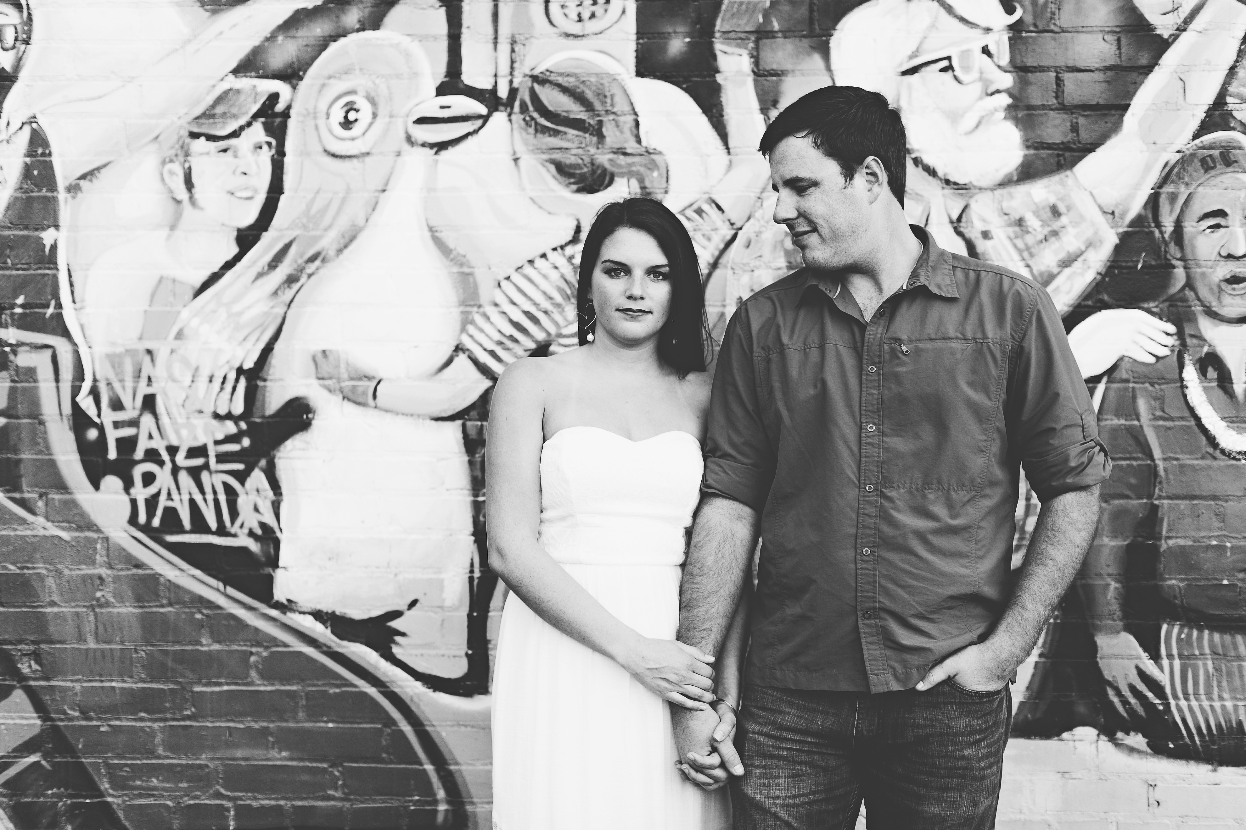 grafitti engagement. urban engagement session. art district engagement session. graffiti engagement photos