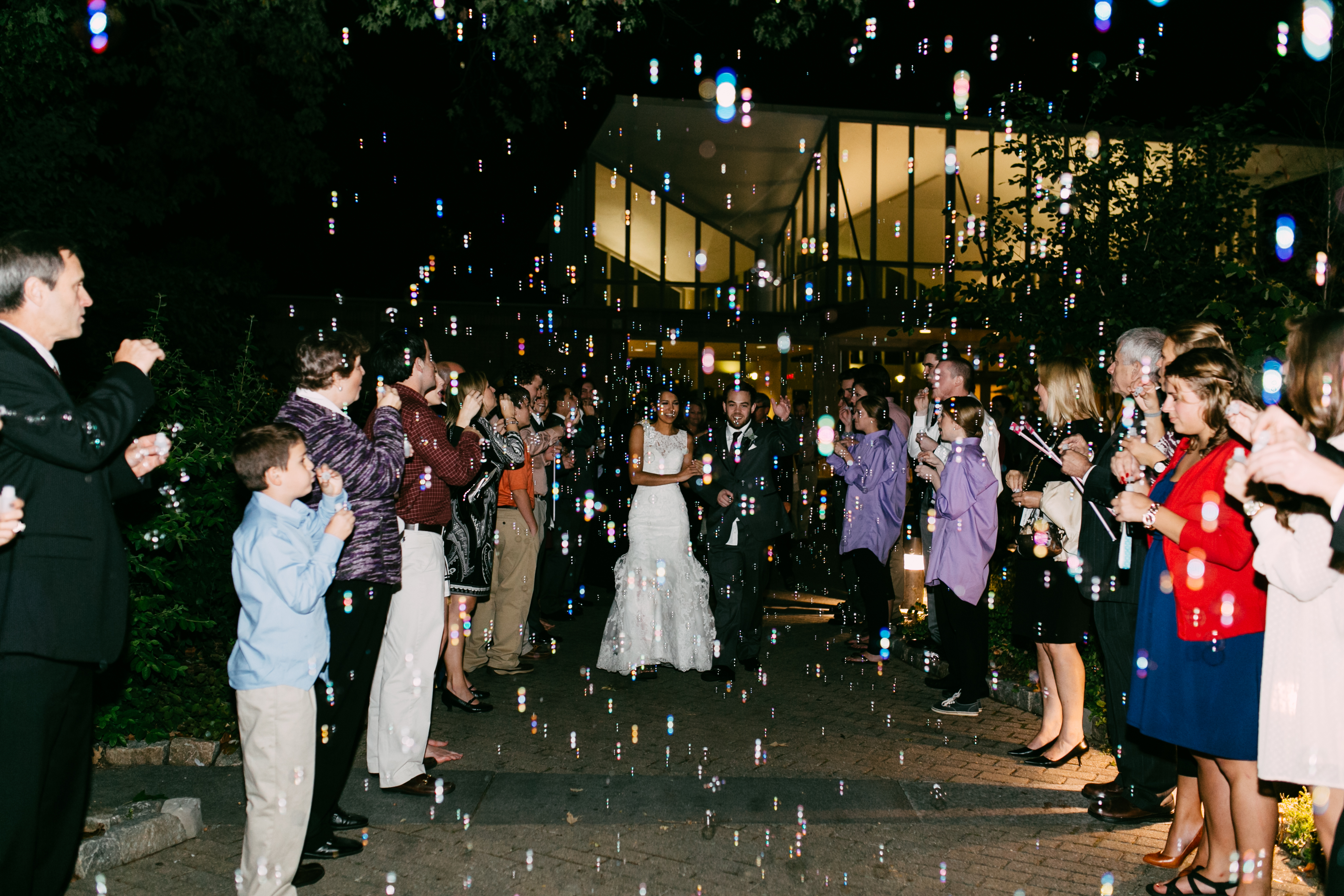 bubble wedding reception exit