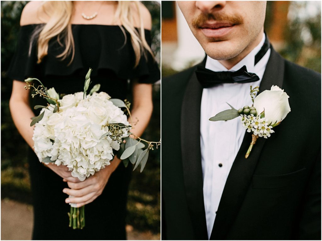 black-and-white-bridal-party