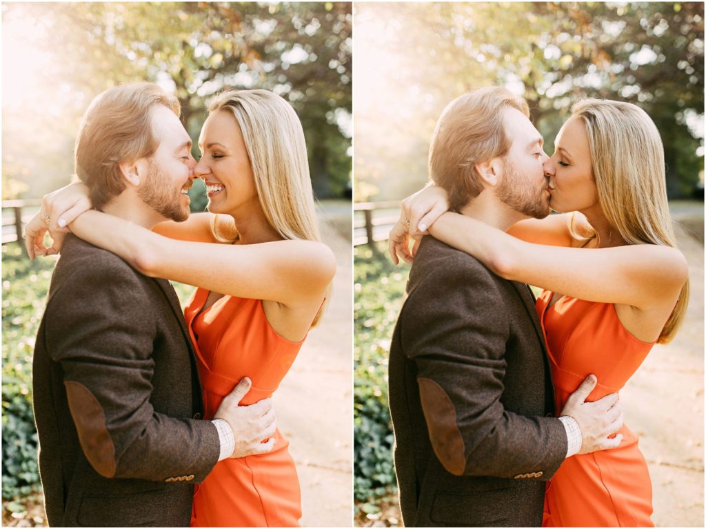 a couple getting fall engagement photos done